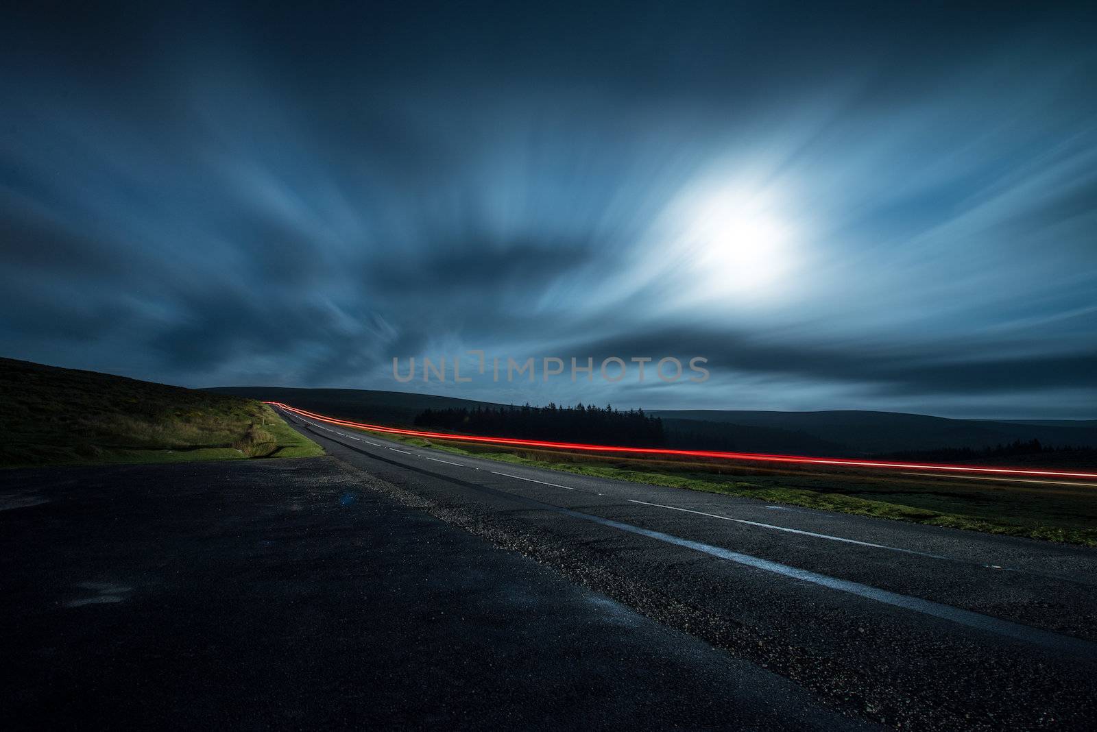 Blur night shoot of fast driving car by merc67