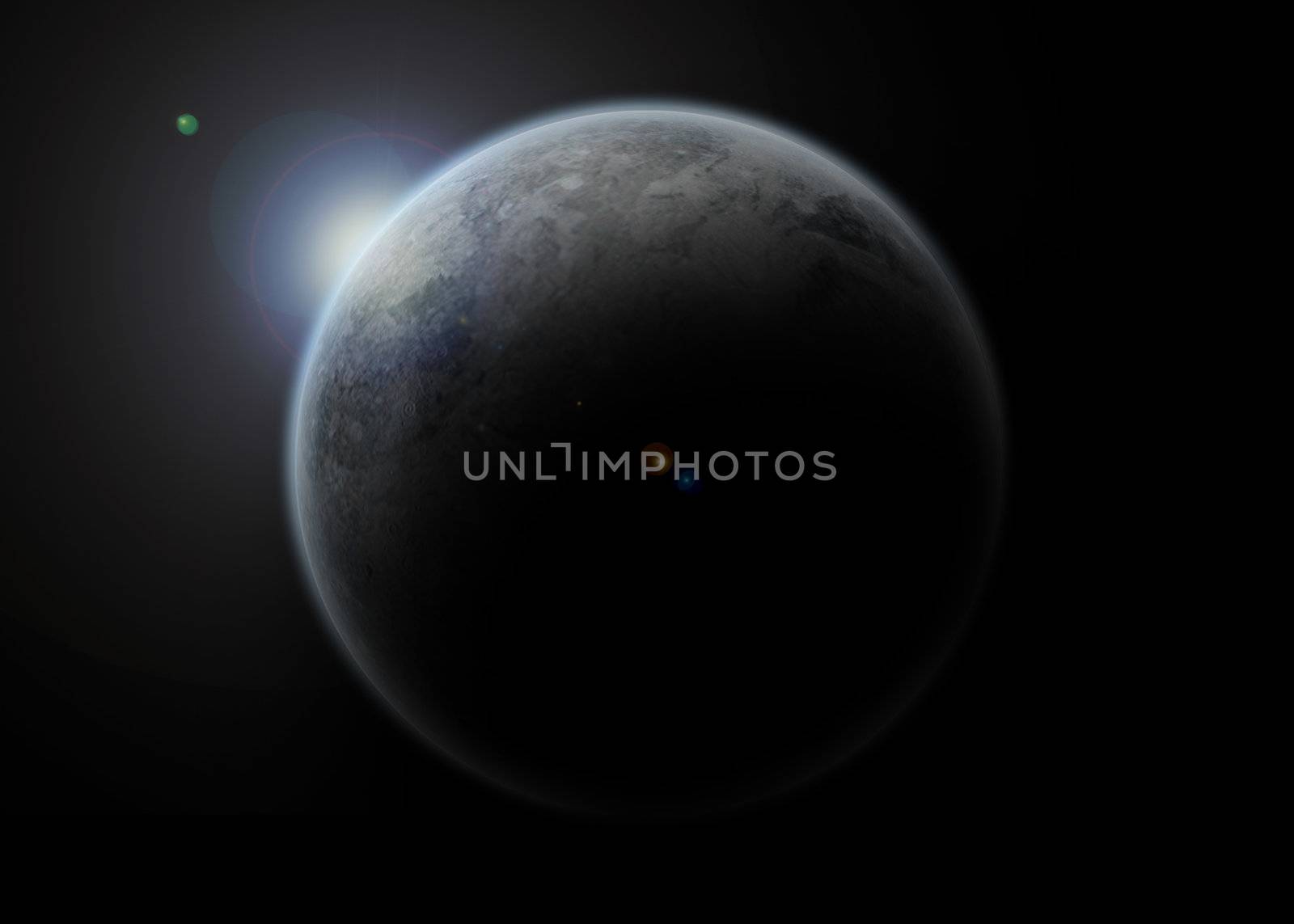 Planet landscape in space