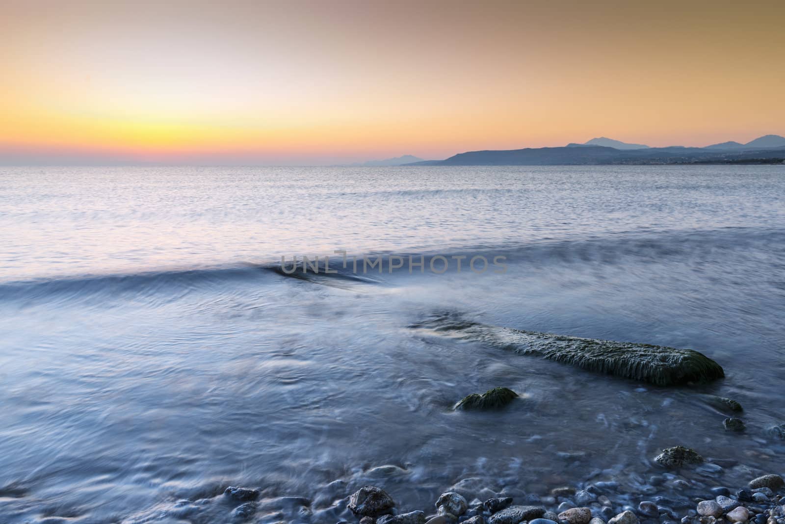 Beautiful Sunrise With Sea in Georgioupolis, Crete, Greece