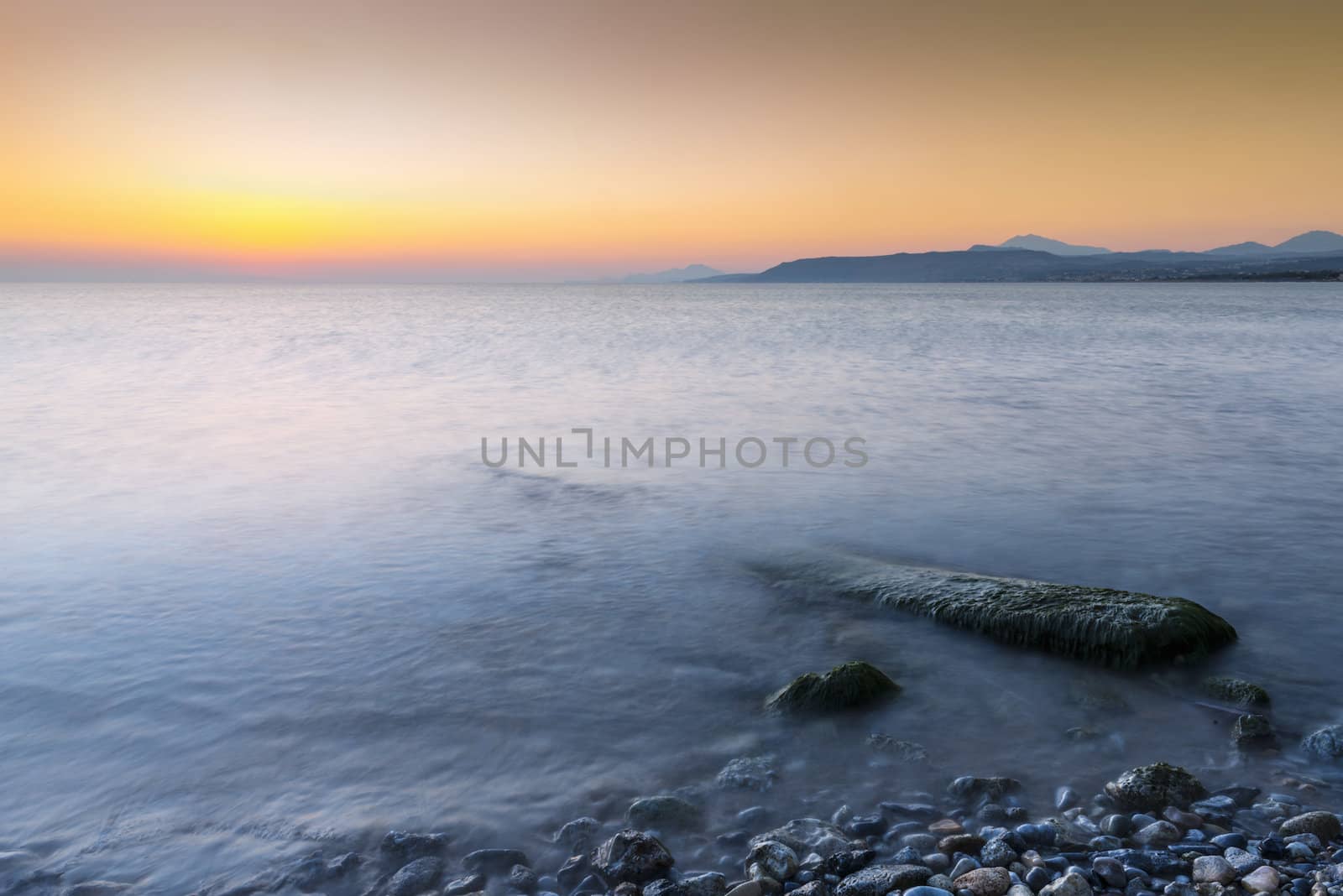 Beautiful Sunrise With Sea in Georgioupolis, Crete, Greece