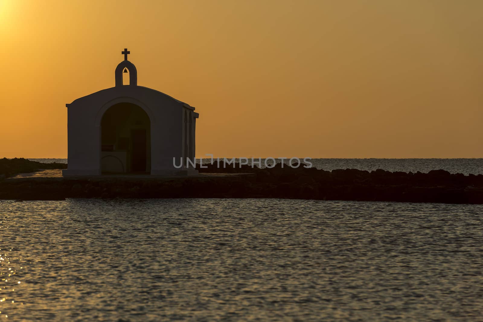 Church Silhouette In Greece by Rainman
