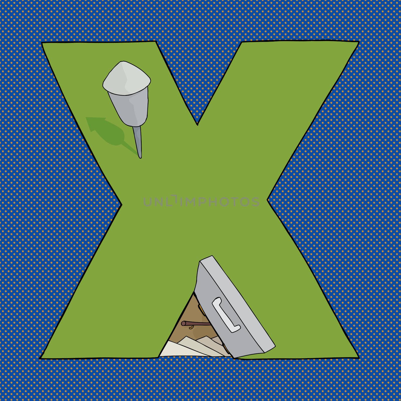 Bomb shelter in the shape of the letter X