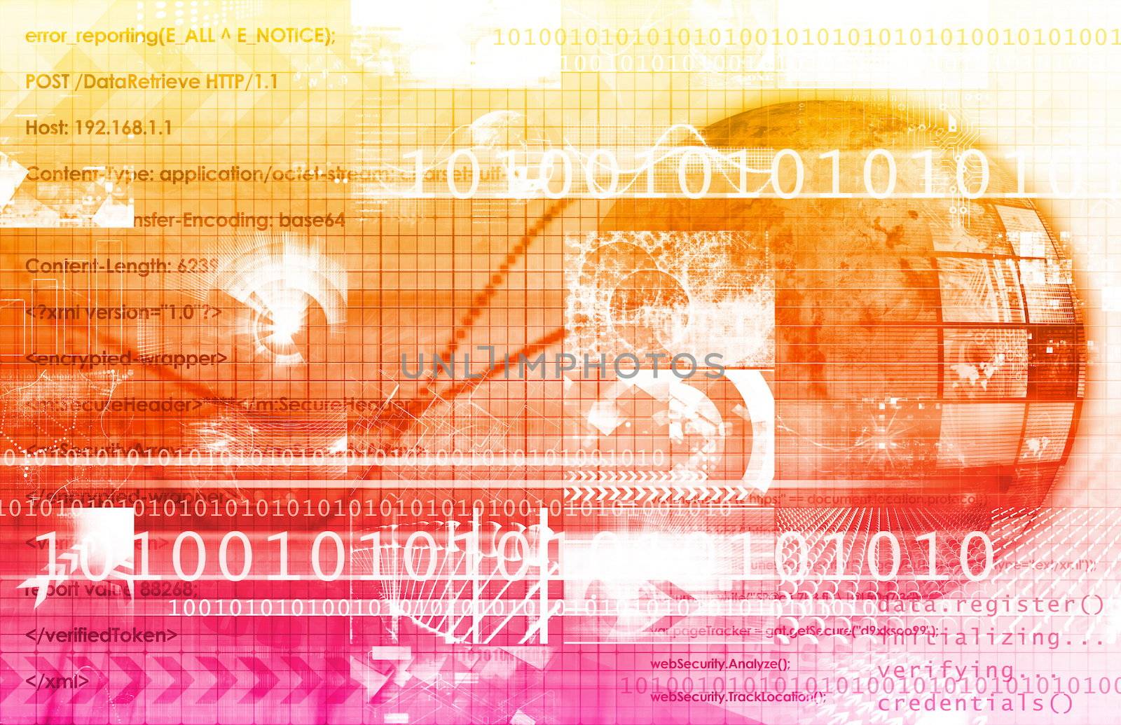 Connection Concept with Technology and Business art