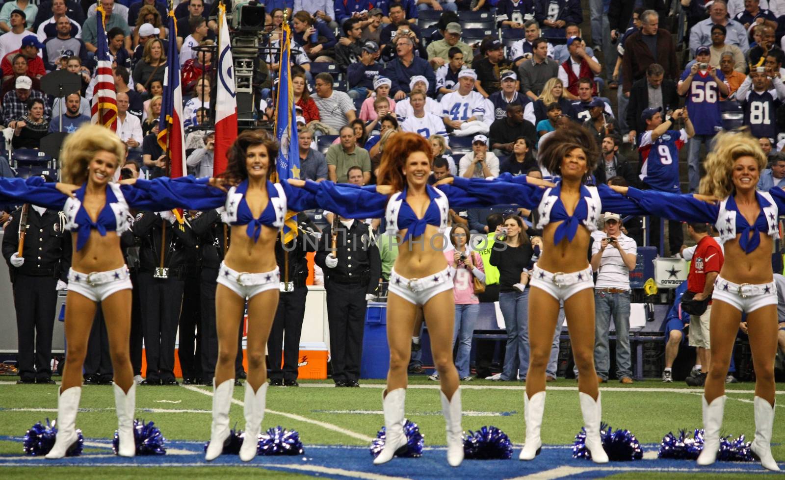 DALLAS - DEC 14: Taken in Texas Stadium on Sunday, December 14, 2008. Dallas Cowboys cheerleaders during a pregame show. Cowboys played the NY Giants.

