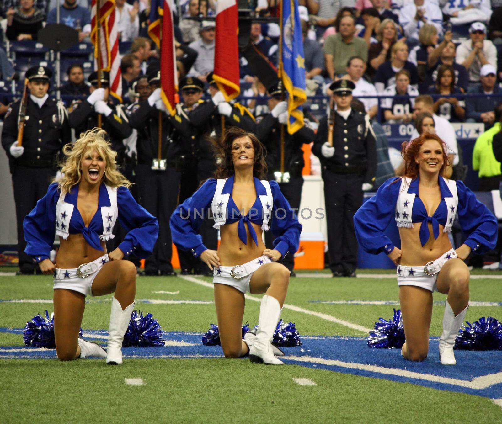 DALLAS - DEC 14: Taken in Texas Stadium on Sunday, December 14, 2008. Dallas Cowboys cheerleaders during pregame activities. Cowboys played the NY Giants.

