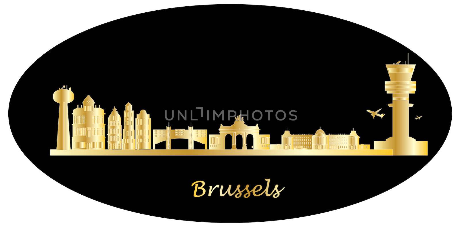 brussels skyline by compuinfoto