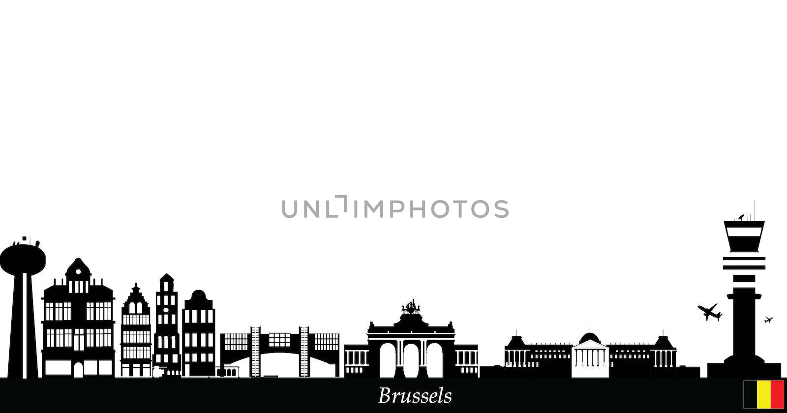 brussels skyline by compuinfoto