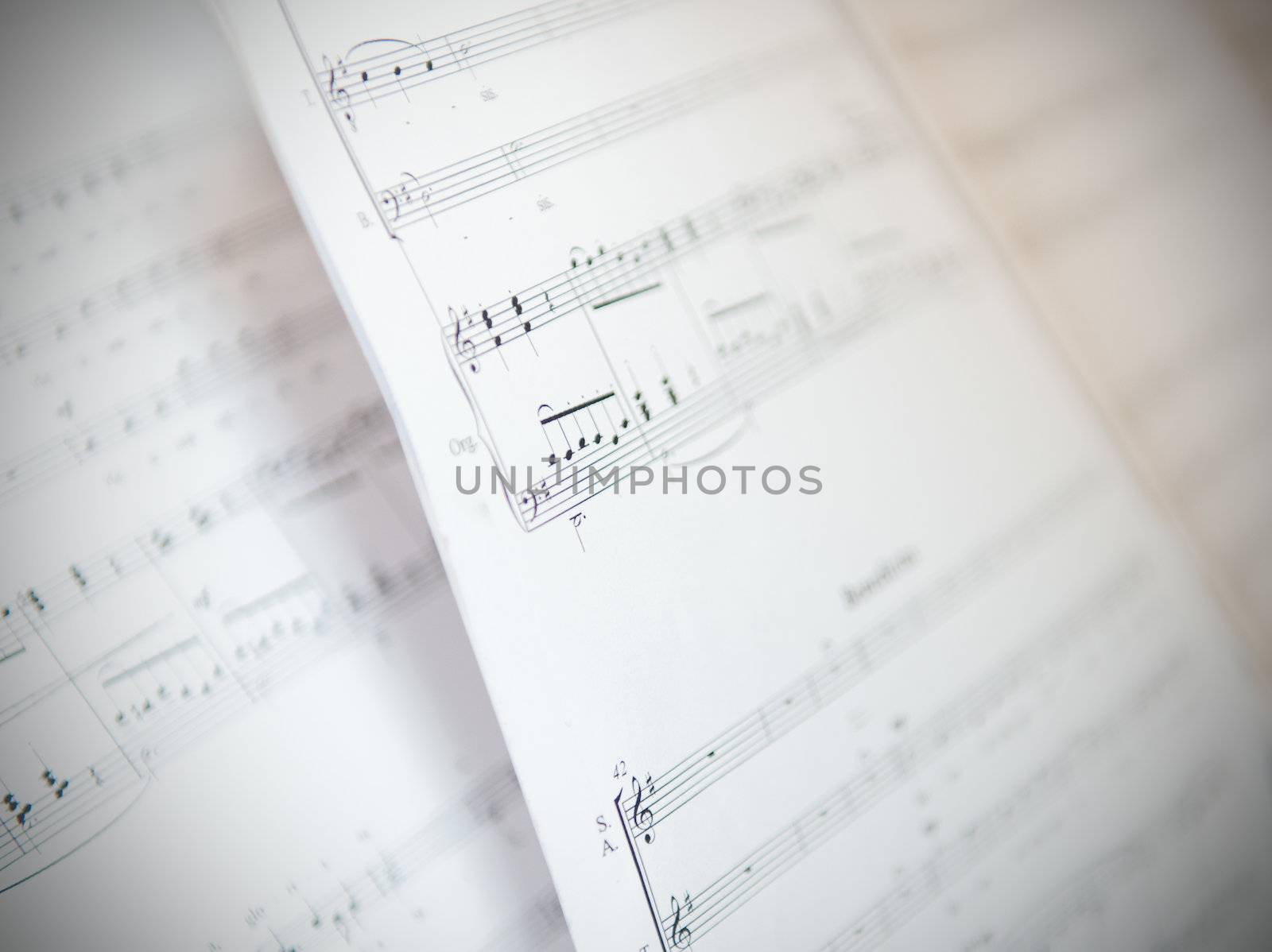 Written Music Notation Sheet With Shallow Depth Of Field