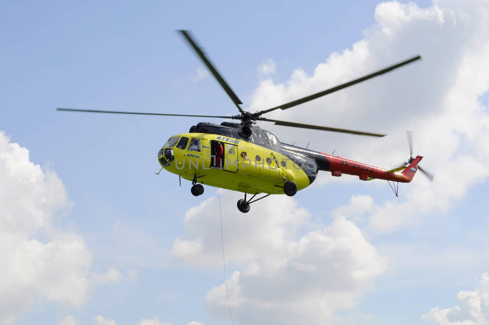 Air show "On a visit at Utair". Tyumen, Russia. 16.08.2014. MI-8 helicopter