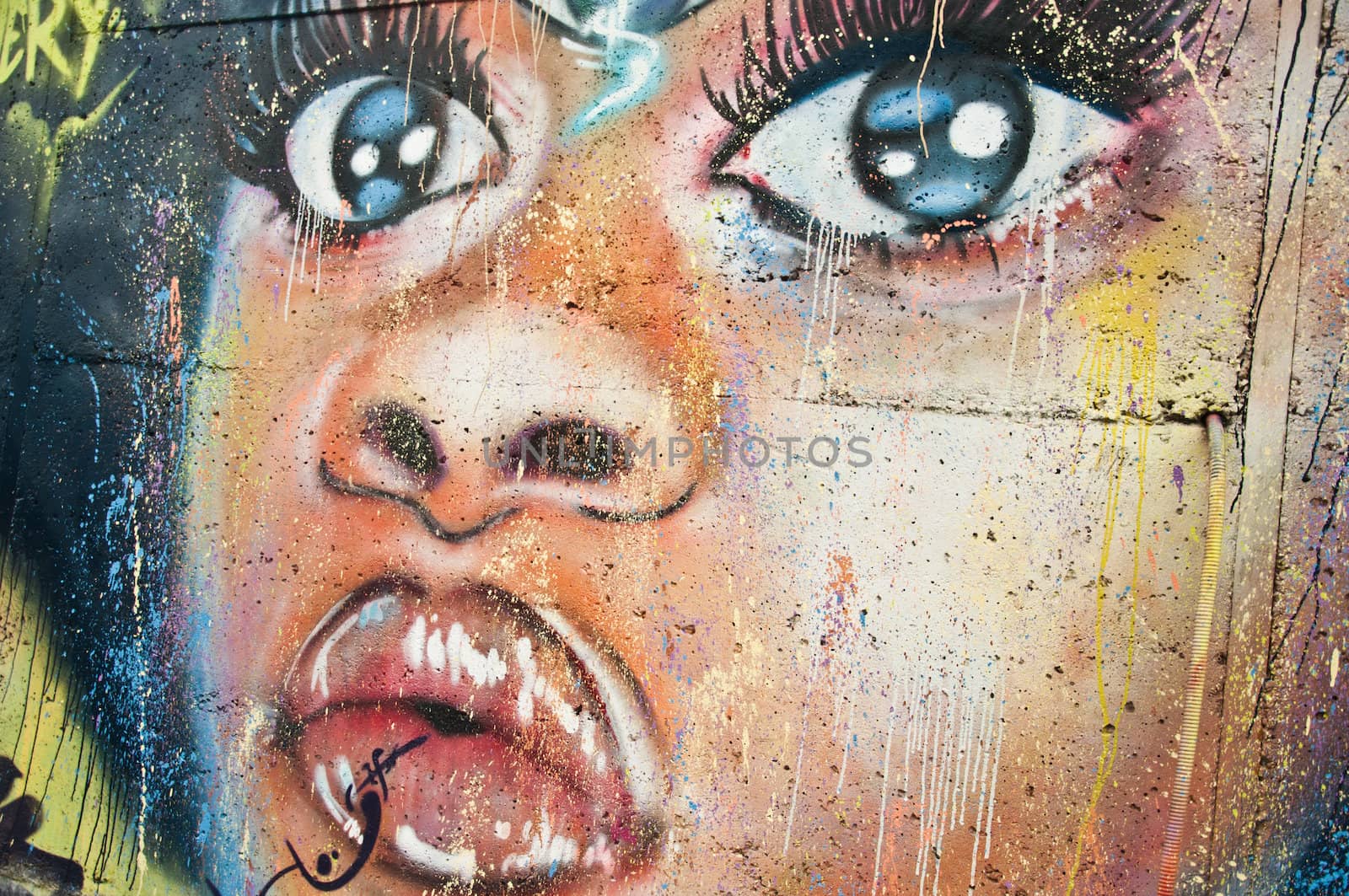 Paris - France - May 2013 - urban art - baby face by NeydtStock