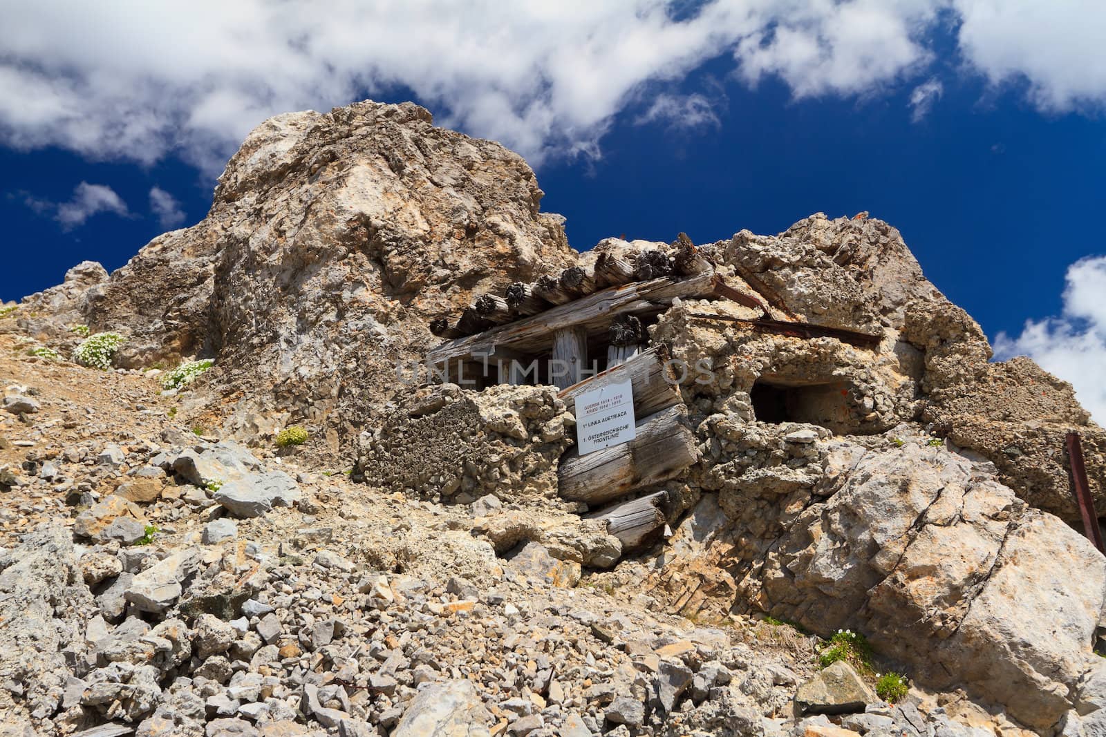 ww1 buildings in Costabella mount, Trentino, Italy