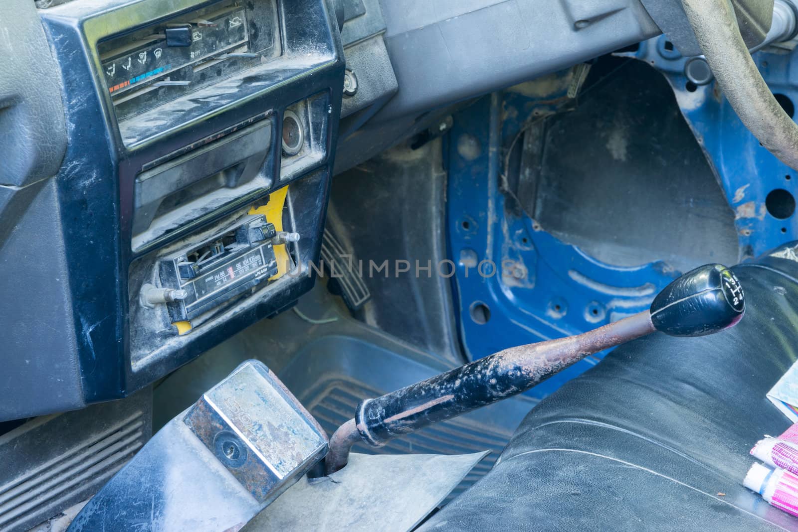 Abandoned pick up truck have some rust and dust