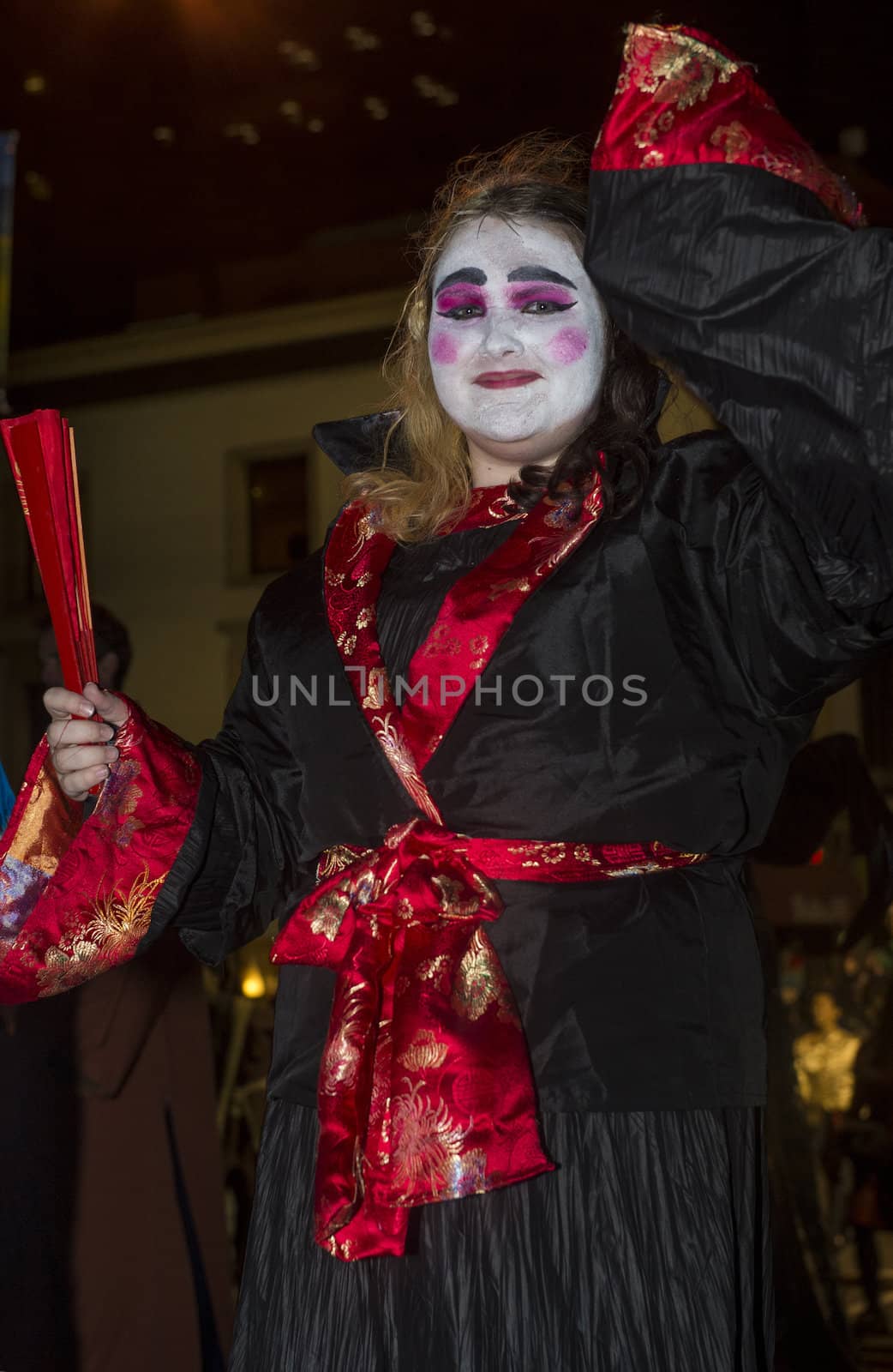 SAN FRANCISCO - FEB 15 : An unidentified participant at the Chinese New Year Parade in San Francisco , California on February 15 2014 , It is the largest Asian event in North America 