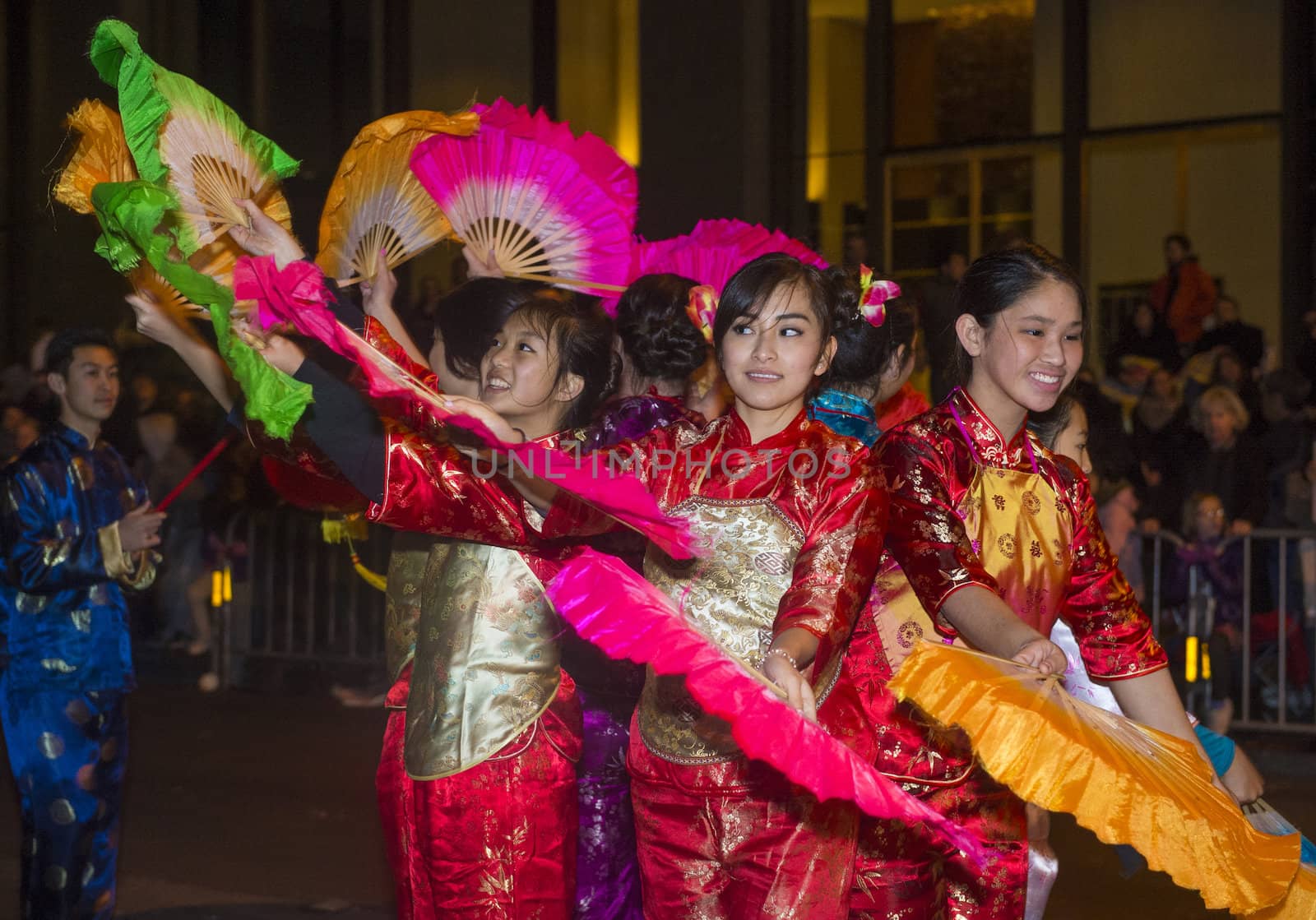 SAN FRANCISCO - FEB 15 : An unidentified participants at the Chinese New Year Parade in San Francisco , California on February 15 2014 , It is the largest Asian event in North America 