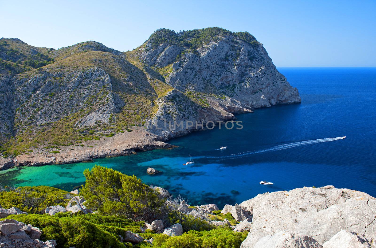 Beautiful Beach Bay Called Cala Figuera on Cape Formentor in Mal by Rainman