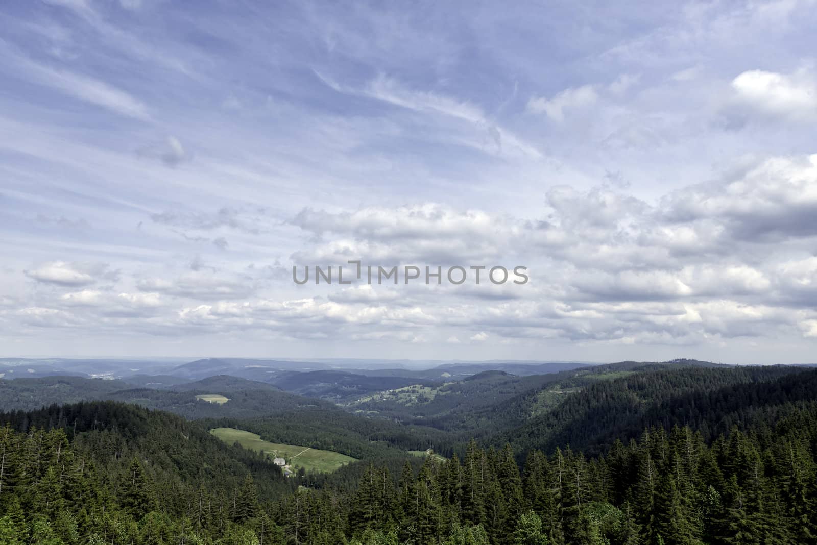 Panoramic View on the Feldberg in the Black Forest, Germany