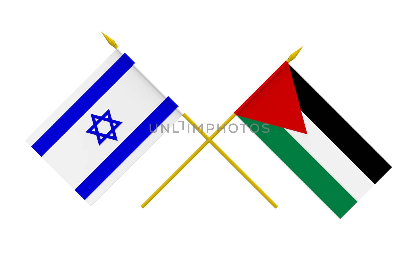 Flags, Israel and Palestine by Boris15