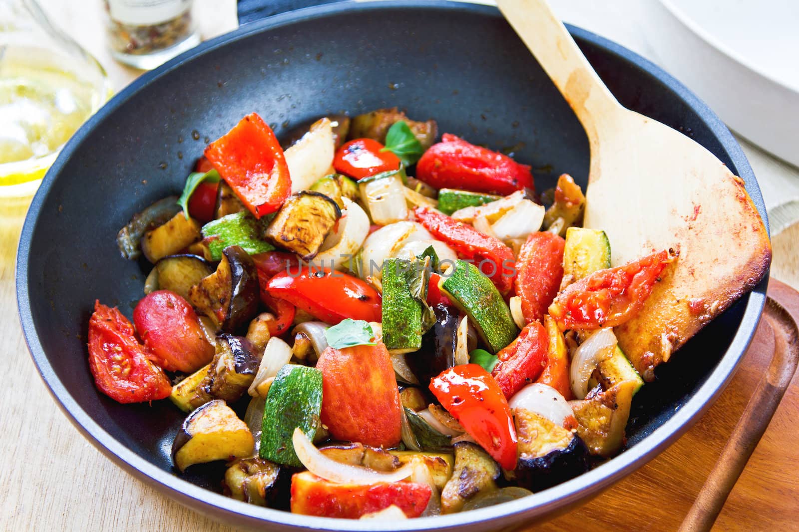 Vegetables stewed or Casserole also known as Ratatouille