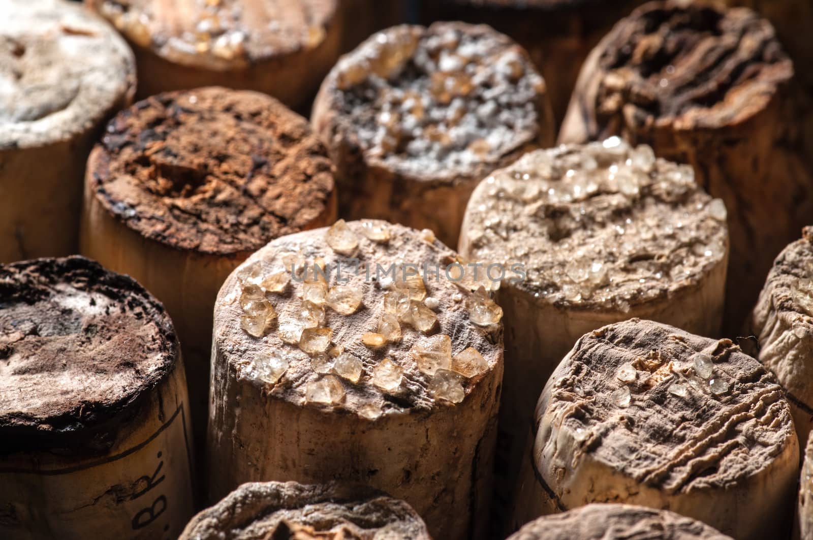 Wine Acid Falls Out in Old Bottles and Turns Into Crystals on the Corks and in the Wine