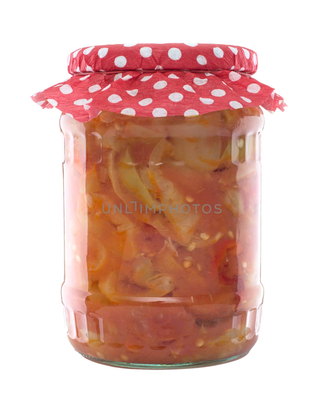 Jars of Canned Vegetables Isolated On White