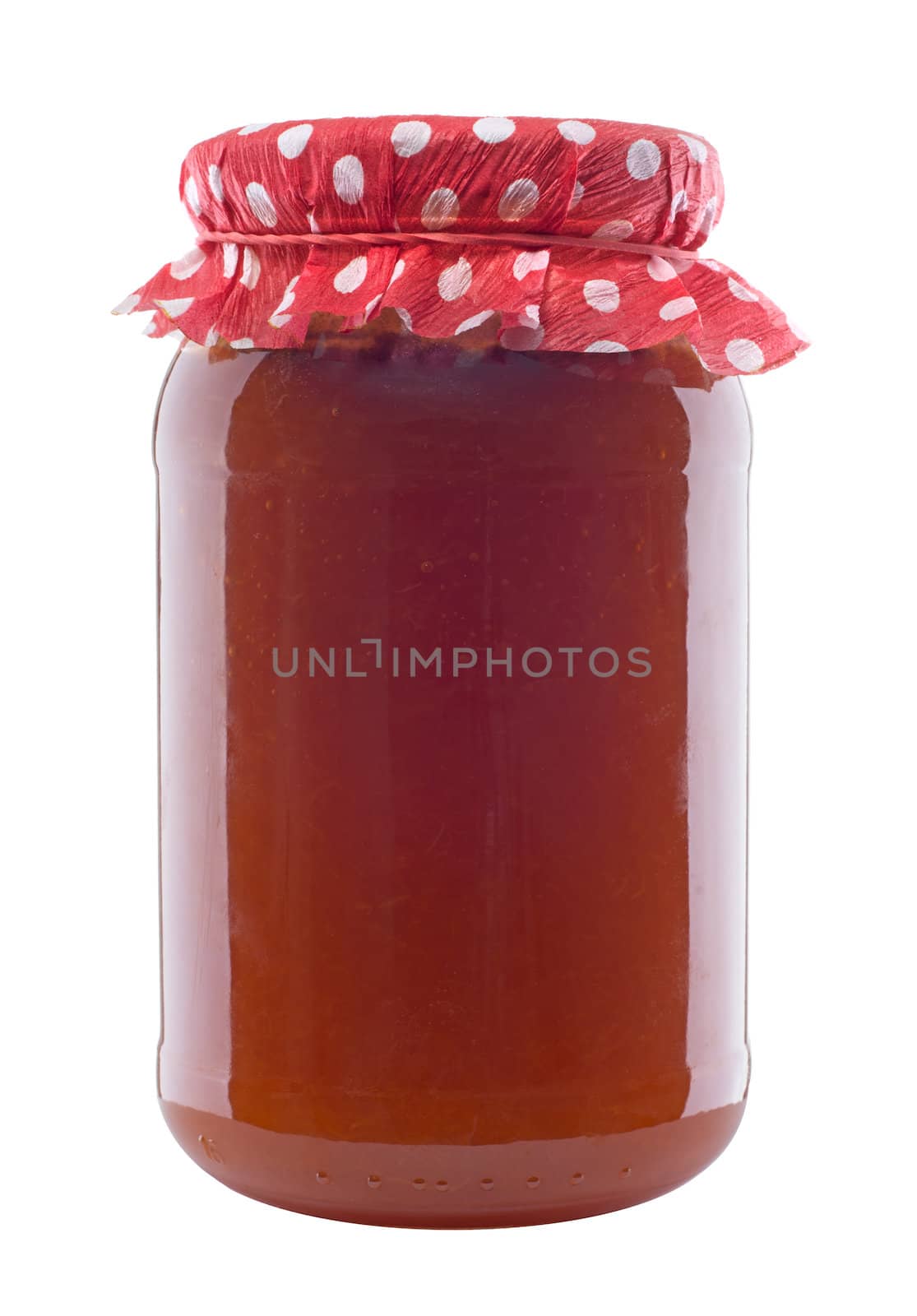 Jar of Apricot Jam Isolated On White Background