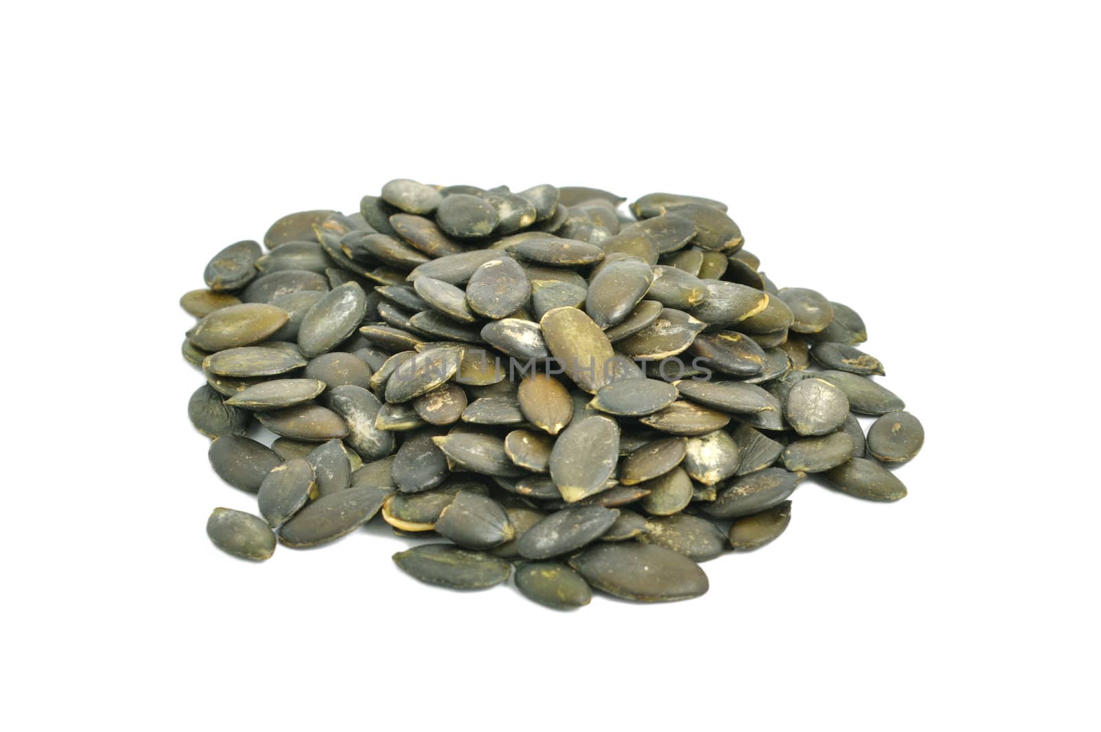 Pile of Pumpkin Seeds Isolated On White