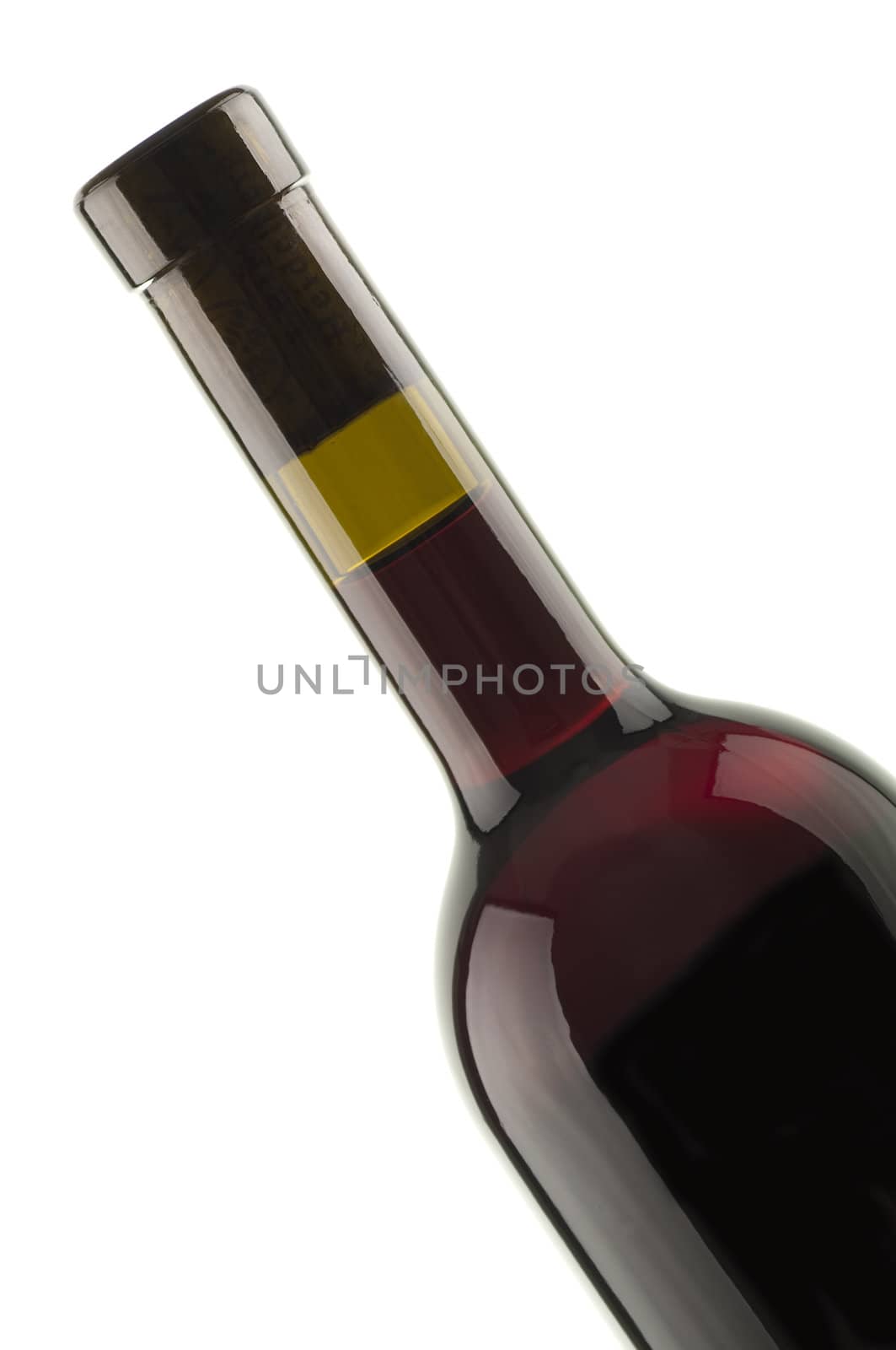 Bottle of Red Wine Isolated On White