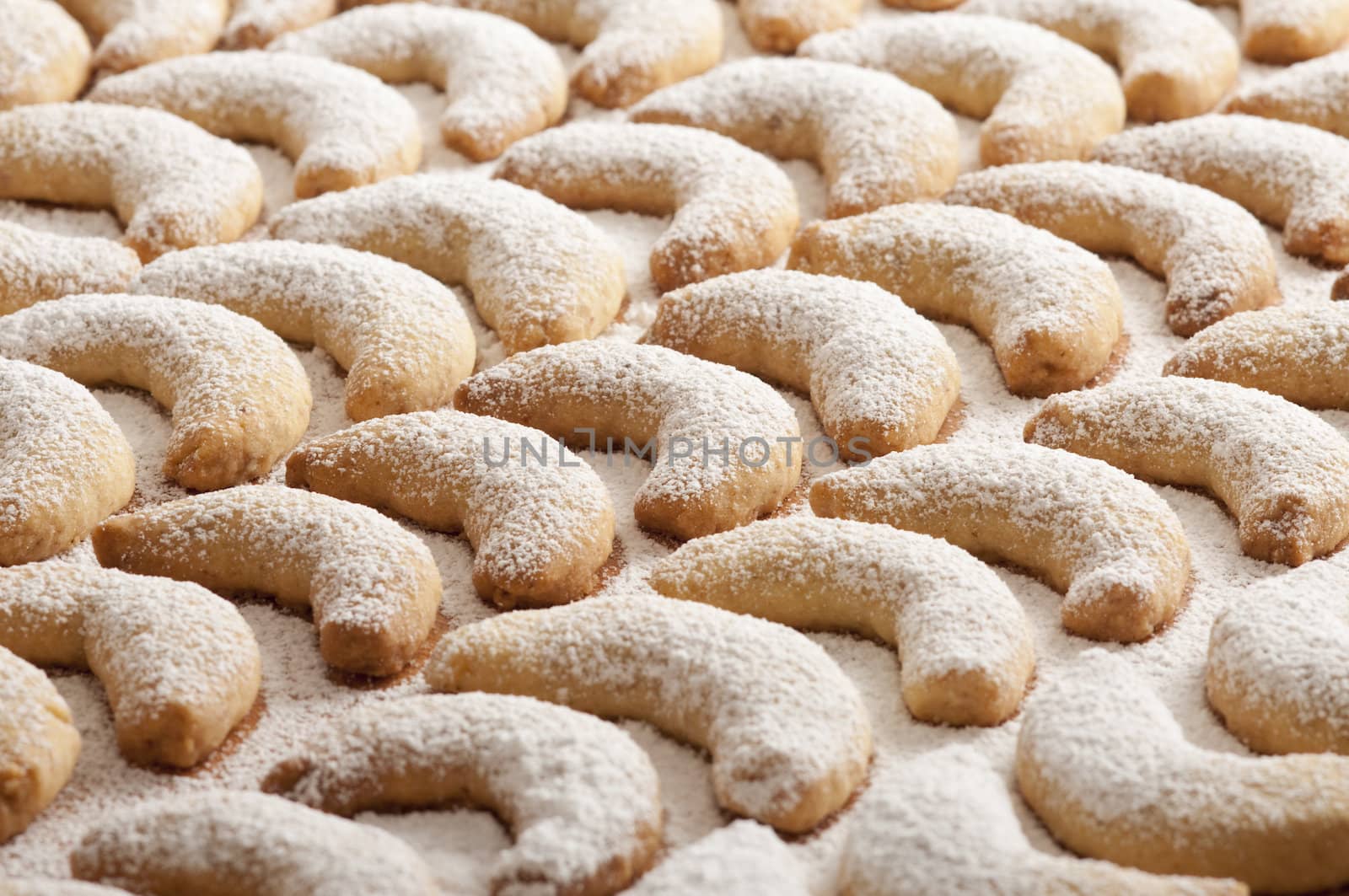 Fresh Vanilla Cookies With Powdered Sugar For Christmas