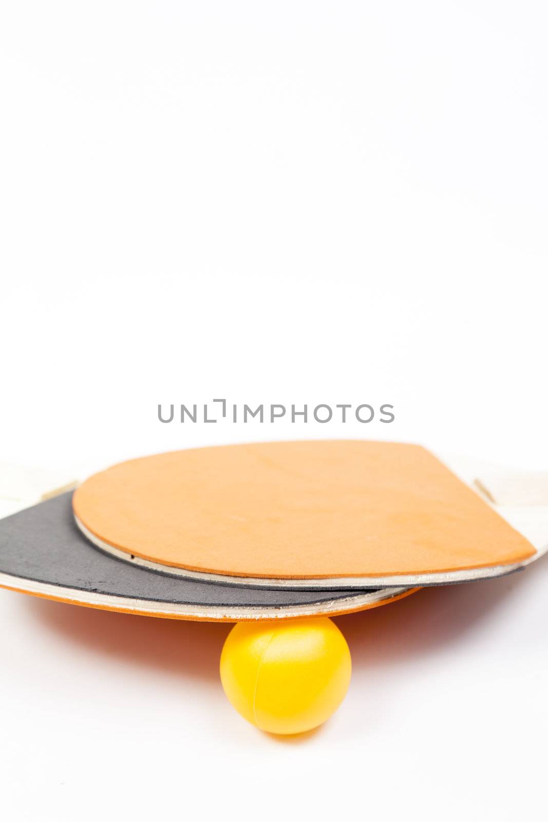 racquet tabletennis on white isolated background.Equipment sport tabletennis.