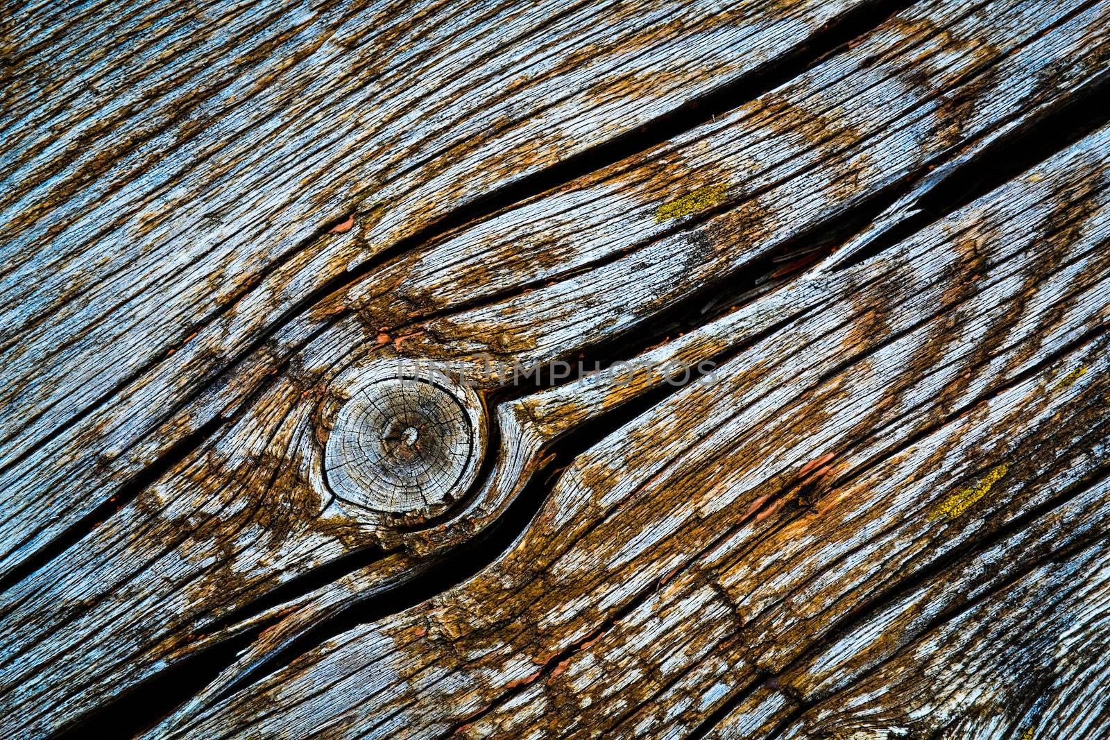 background or texture eroded old wooden board