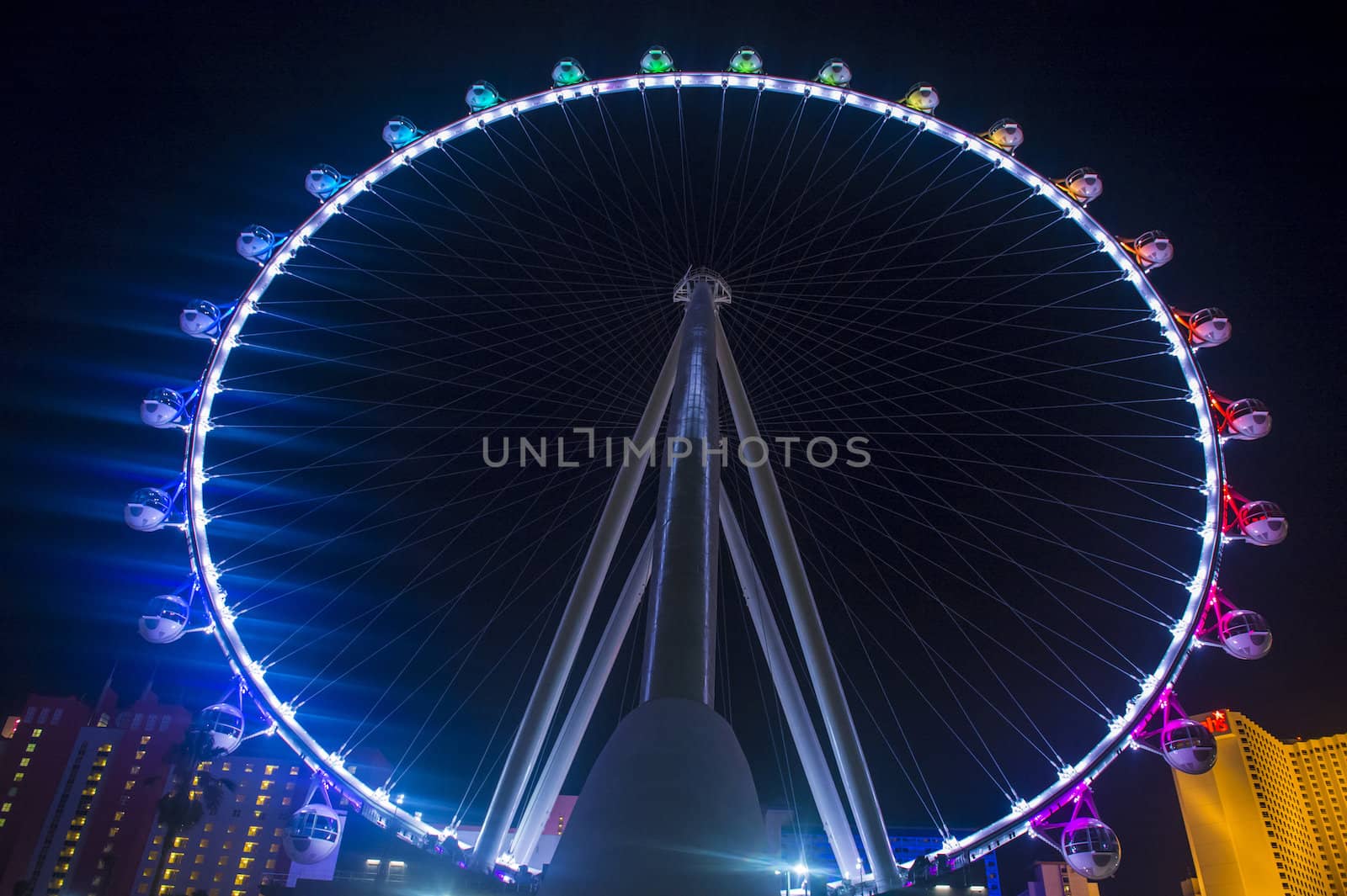 LAS VEGAS - MARCH 10 : The High Roller at the Linq, a dining and shopping district at the center of the Las Vegas Strip on March 10 2014 , The High Roller is the world's largest observation wheel