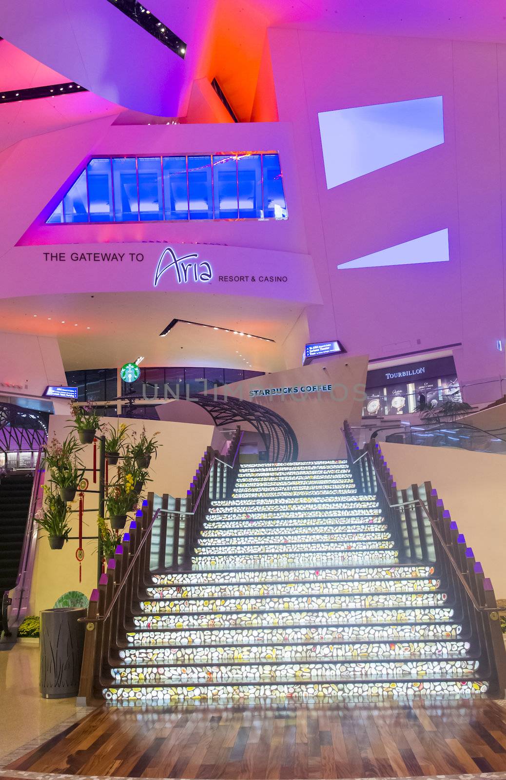 LAS VEGAS - MARCH 10 : The Crystals mall in Las Vegas strip on March 10 , 2014. Crystal offers 500,000 sq ft of retail space, including gourmet restaurants, shops and galleries.