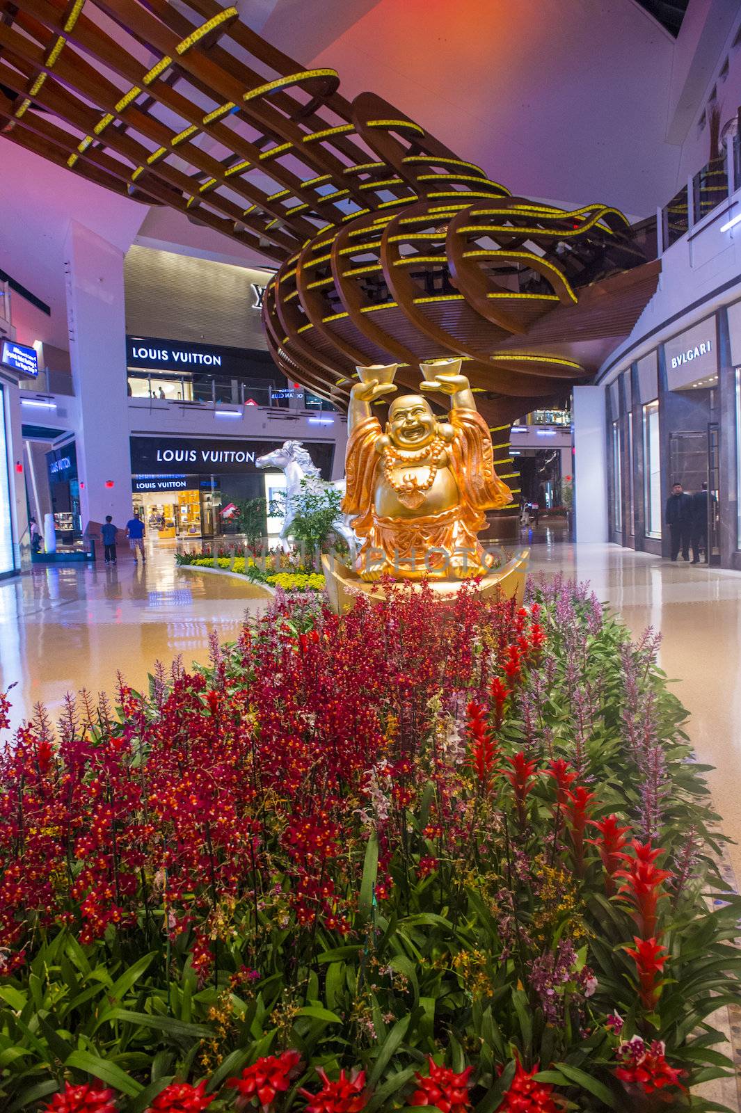 LAS VEGAS - MARCH 10 : The Crystals mall in Las Vegas strip on March 10 , 2014. Crystal offers 500,000 sq ft of retail space, including gourmet restaurants, shops and galleries.