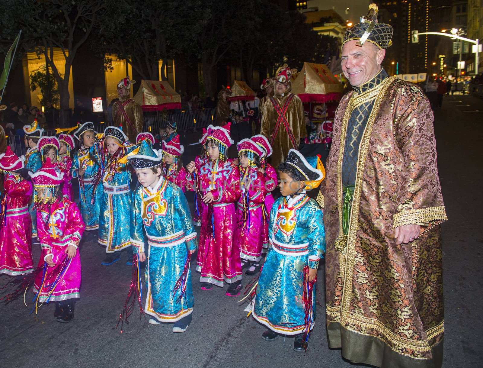 SAN FRANCISCO - FEB 15 : An unidentified participants at the Chinese New Year Parade in San Francisco , California on February 15 2014 , It is the largest Asian event in North America 