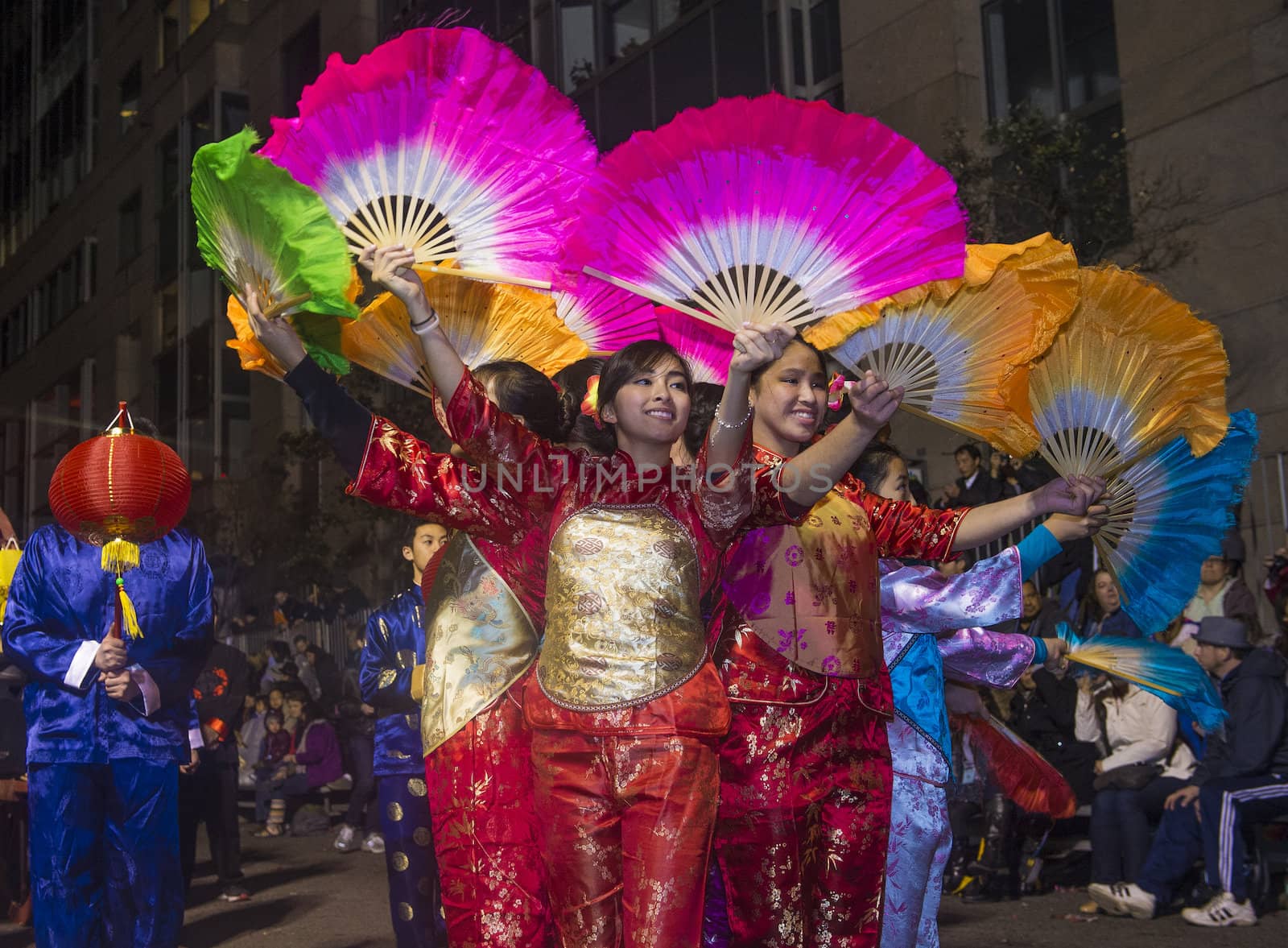 SAN FRANCISCO - FEB 15 : An unidentified participants at the Chinese New Year Parade in San Francisco , California on February 15 2014 , It is the largest Asian event in North America 