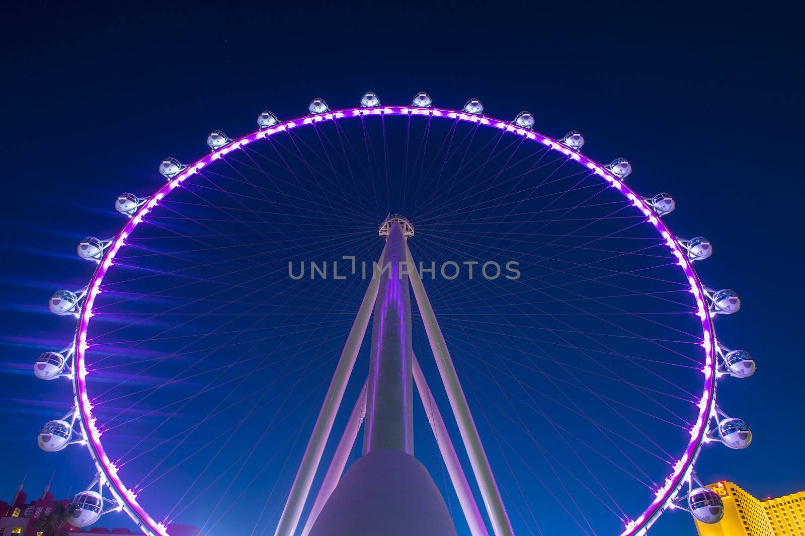 LAS VEGAS - MARCH 15 : The High Roller at the Linq, a dining and shopping district at the center of the Las Vegas Strip on March 15 2014 , The High Roller is the world's largest observation wheel