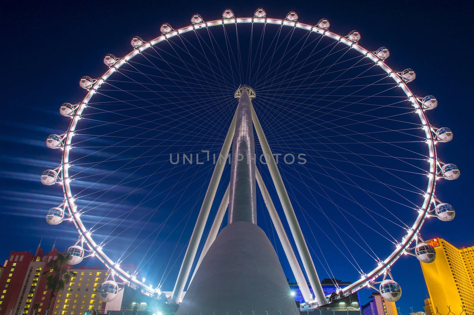 LAS VEGAS - MARCH 15 : The High Roller at the Linq, a dining and shopping district at the center of the Las Vegas Strip on March 15 2014 , The High Roller is the world's largest observation wheel