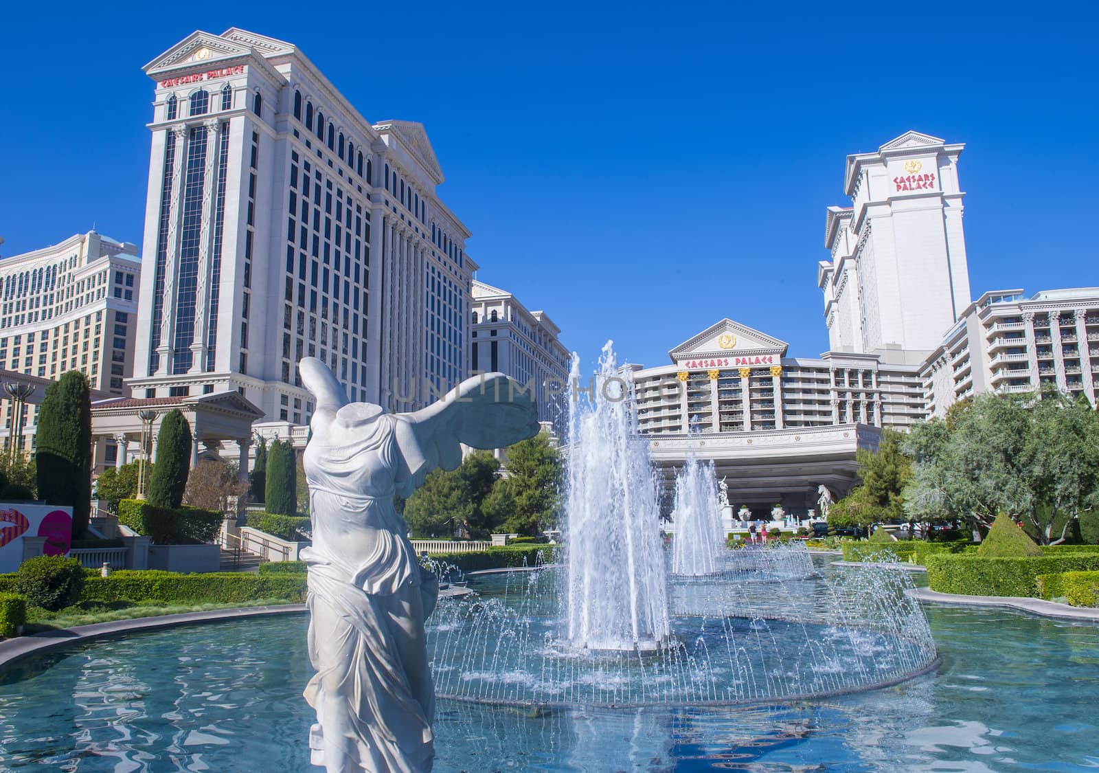 LAS VEGAS - MARCH 25 :The Caesars Palace hotel on March 25, 2014 in Las Vegas. Caesars Palace is a luxury hotel and casino located on the Las Vegas Strip. Caesars has 3,348 rooms in five towers 