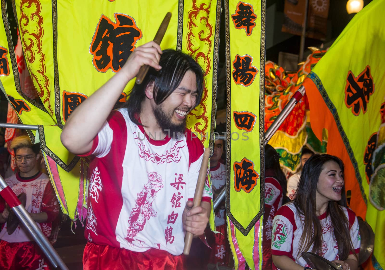 SAN FRANCISCO - FEB 15 : An unidentified participants at the Chinese New Year Parade in San Francisco , California on February 15 2014 , It is the largest Asian event in North America 