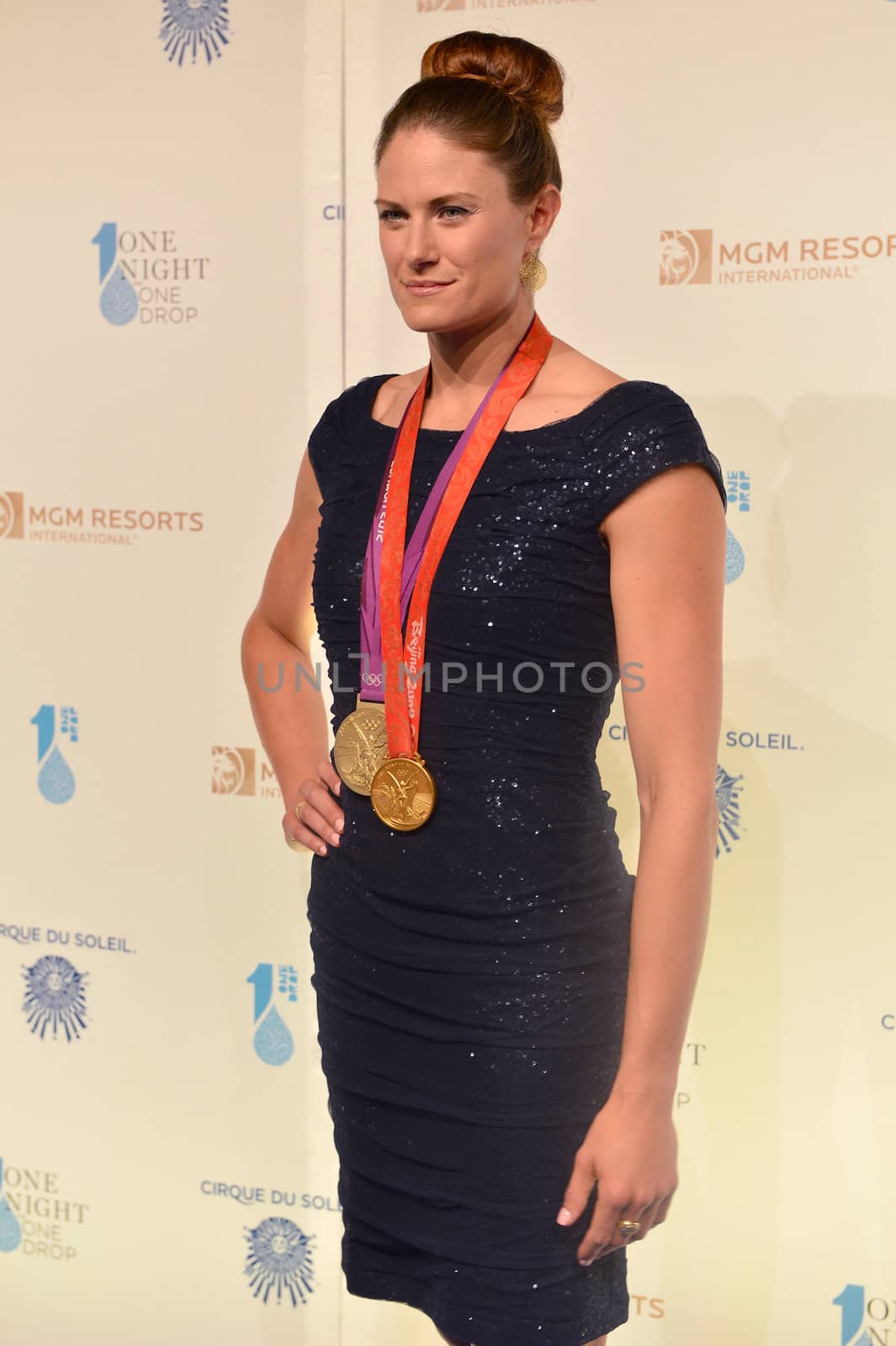 LAS VEGAS - MARCH 21: Olympic Gold Medal rower Susan Francia arrives at Cirque du Soleil's annual 'One Night for One Drop' at the Mandalay Bay Resort and Casino on March 21, 2014 in Las Vegas, Nevada