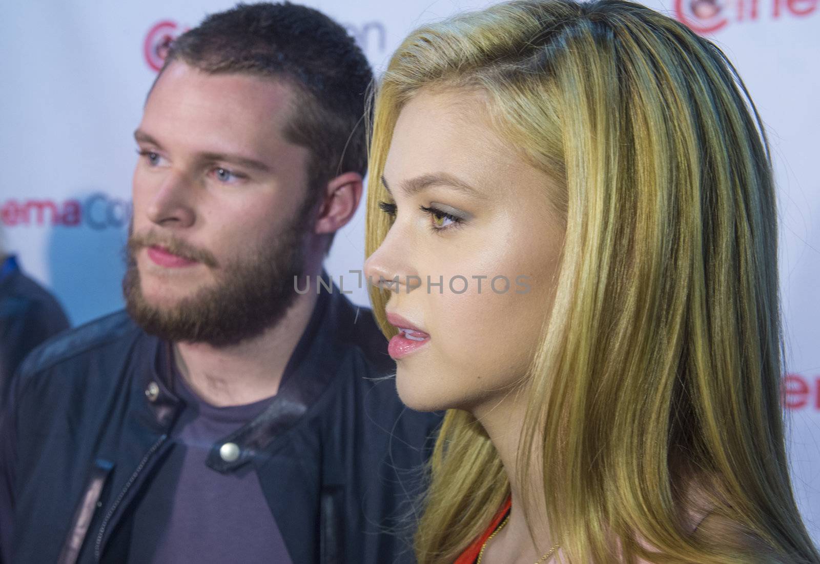 LAS VEGAS, NV - MARCH 24: actors Jack Reynor (L) and Nicola Peltz arrives at the 2014 CinemaCon Paramount opening night presentation at Caesars Palace on March 24, 2014 in Las Vegas, Nevada