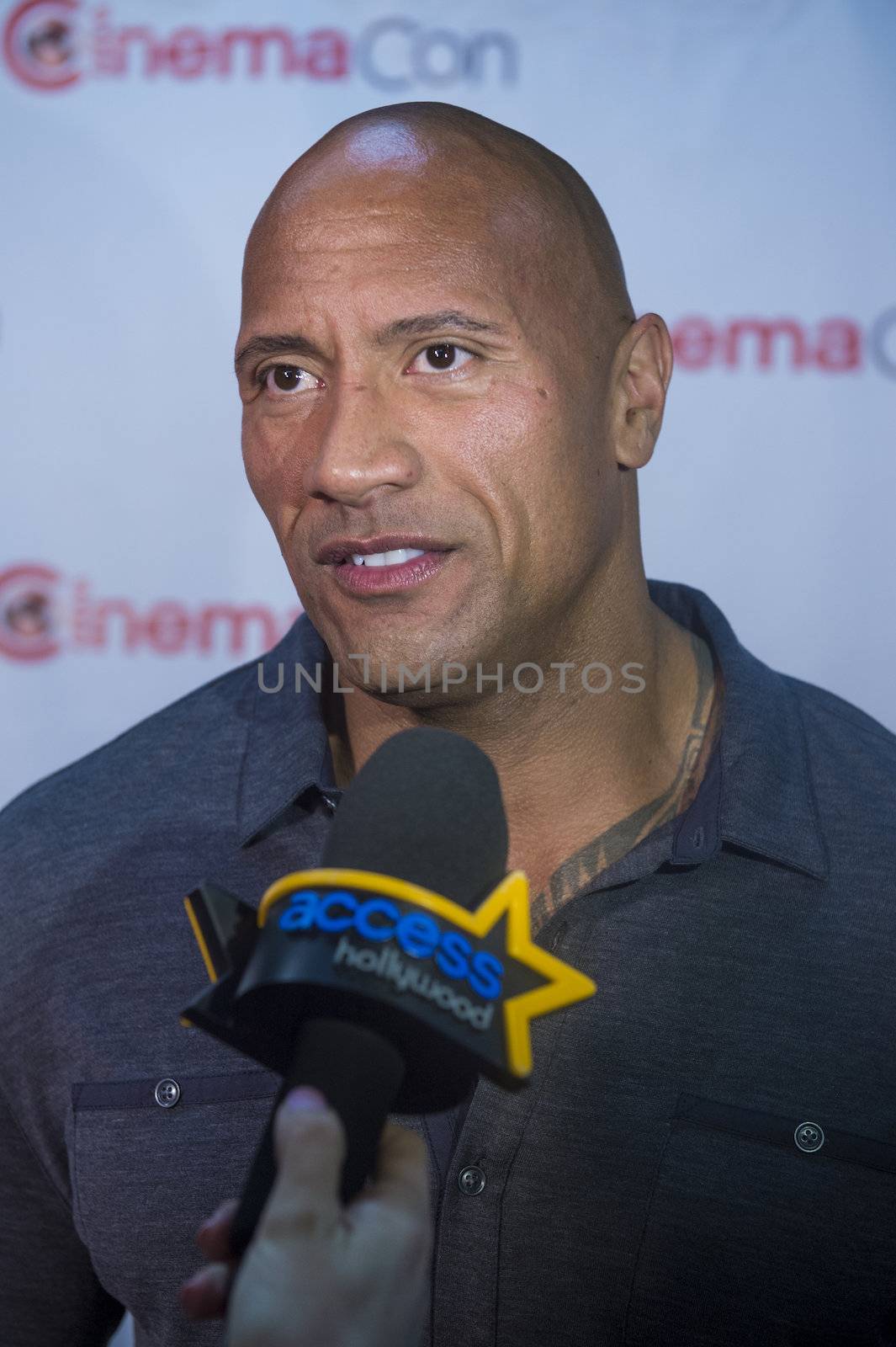 LAS VEGAS, NV - MARCH 24:  Dwayne Johnson (The Rock) arrives at the 2014 CinemaCon Paramount opening night presentation at Caesars Palace on March 24, 2014 in Las Vegas, Nevada