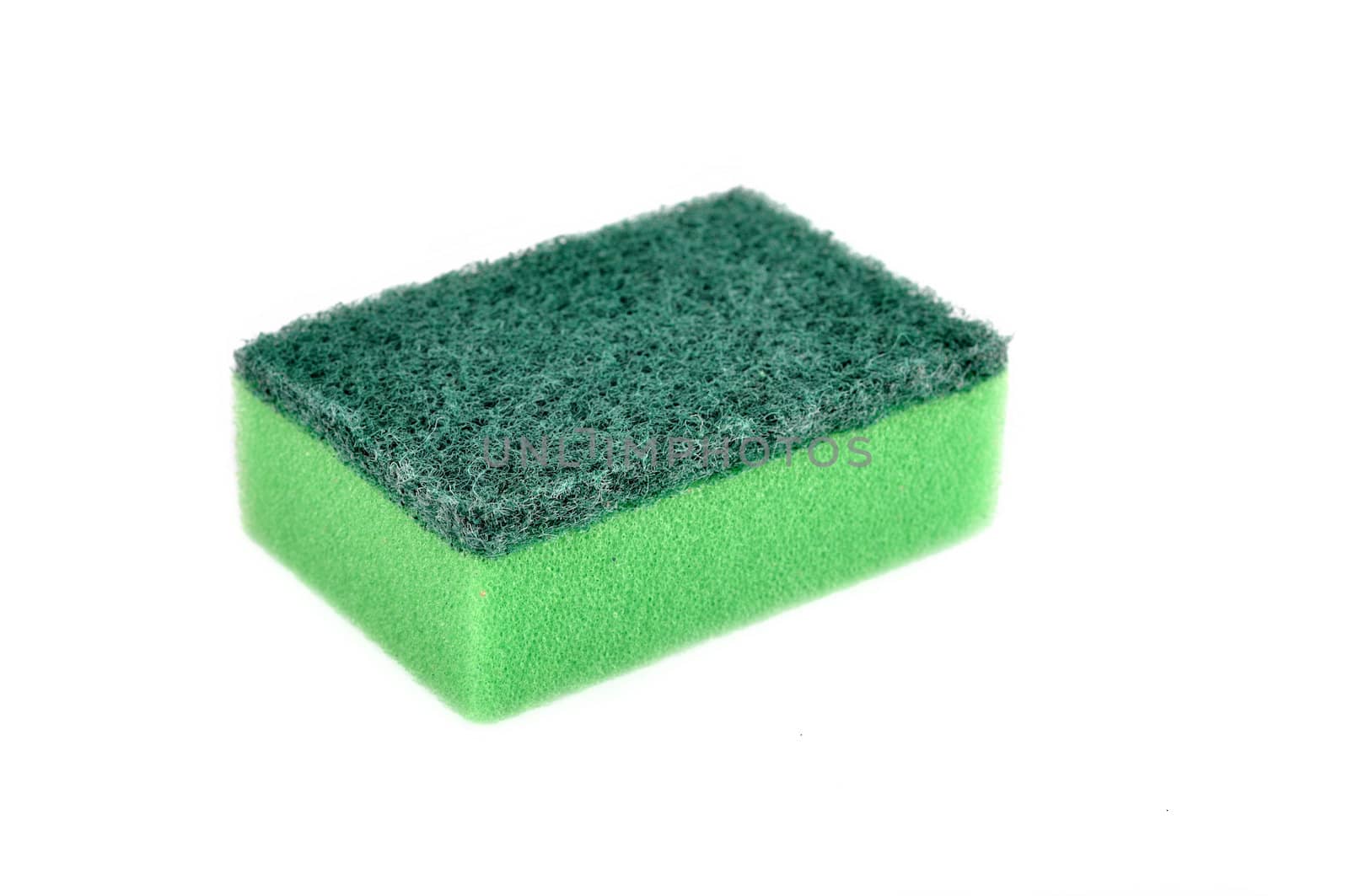 A green sponge dish isolated on white
