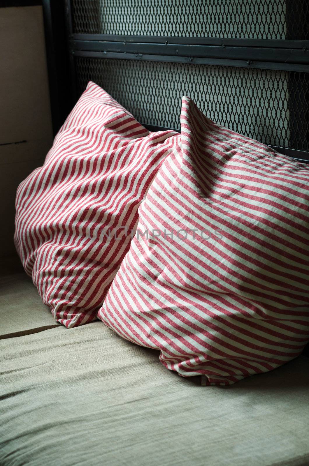 Decorative pillow natural Fabric, stripe pattern