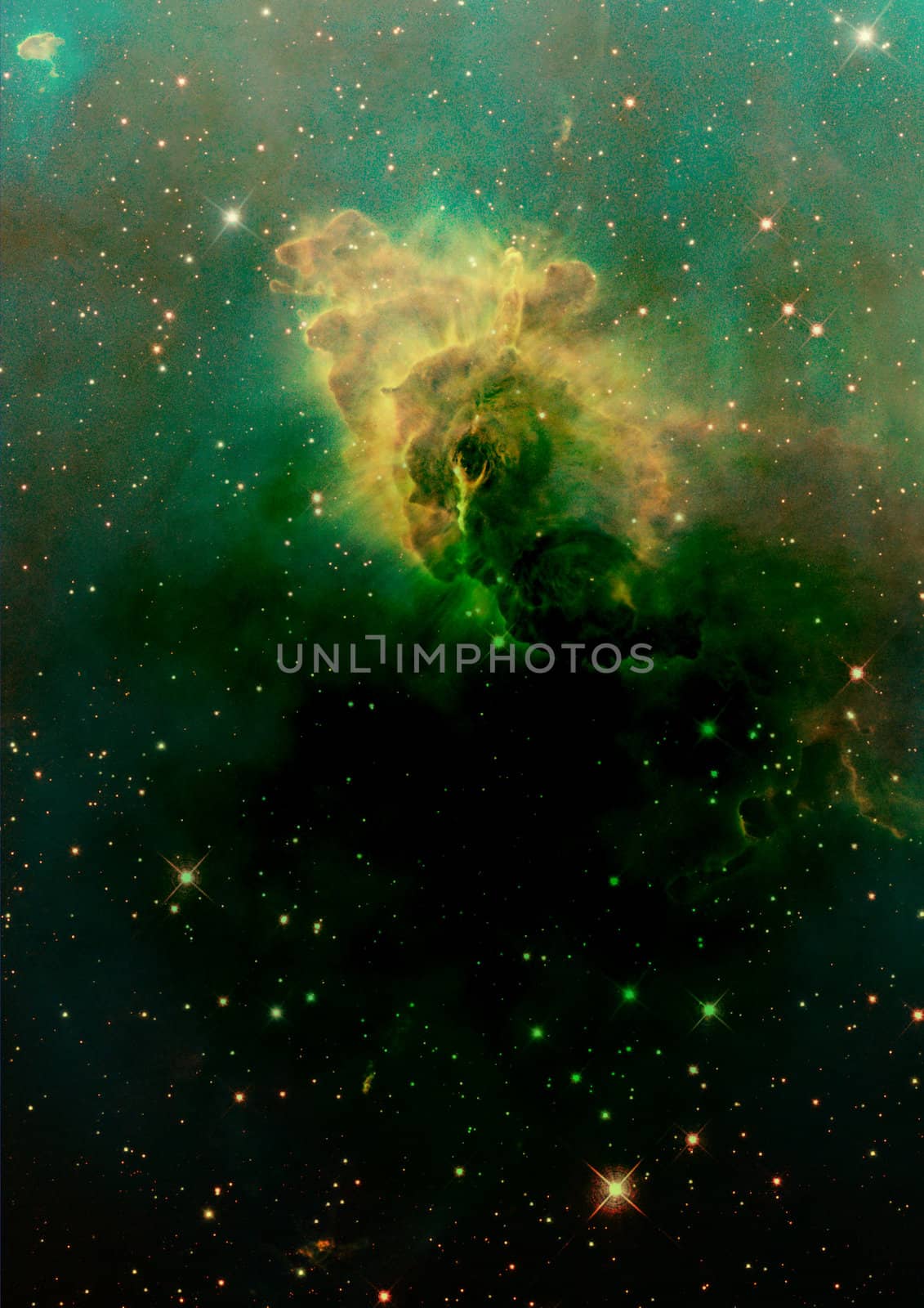Far being shone nebula and star field against space. "Elements of this image furnished by NASA".
