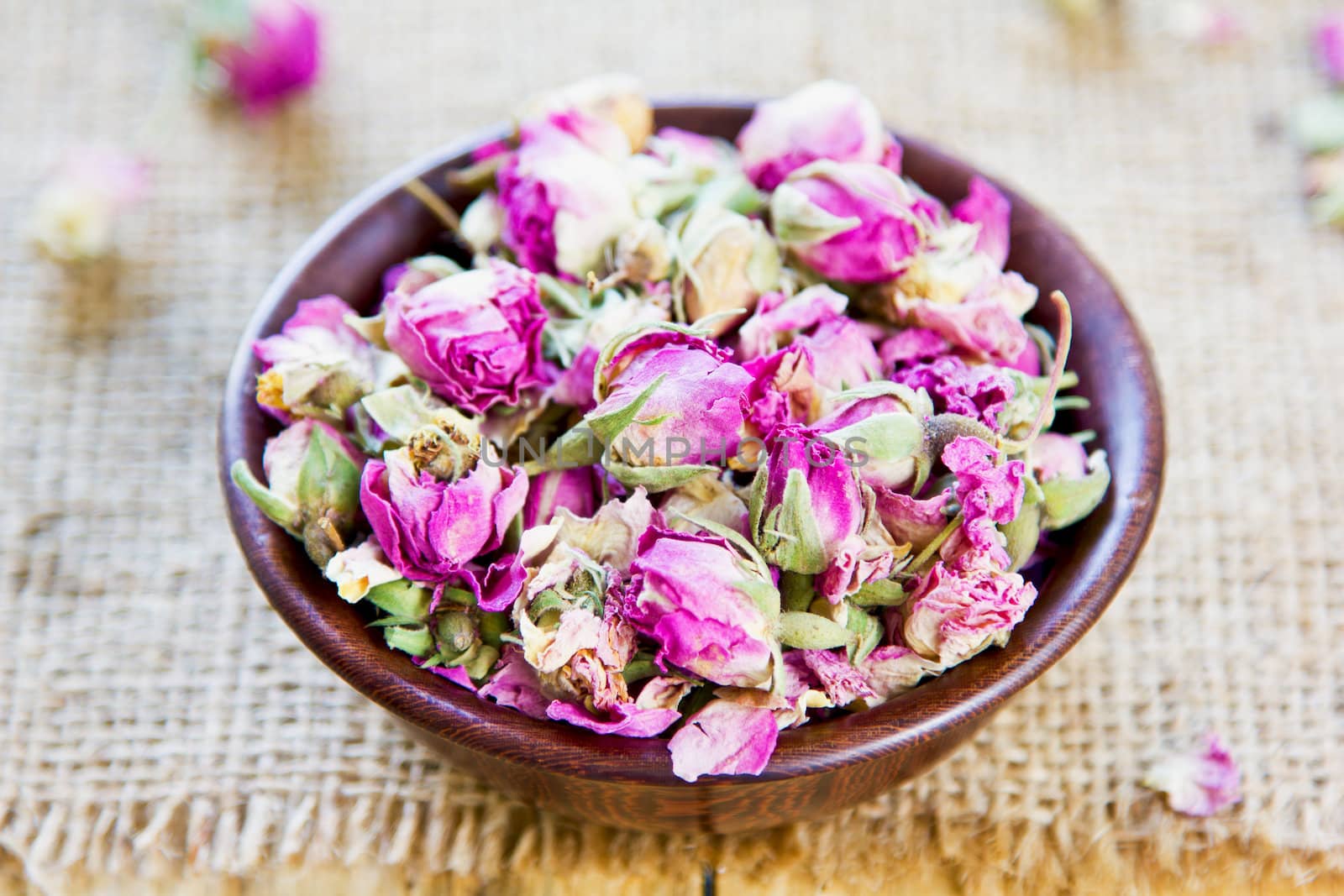 Dried rose bud which are used  for  tea,cusine, cosmetic and decoration