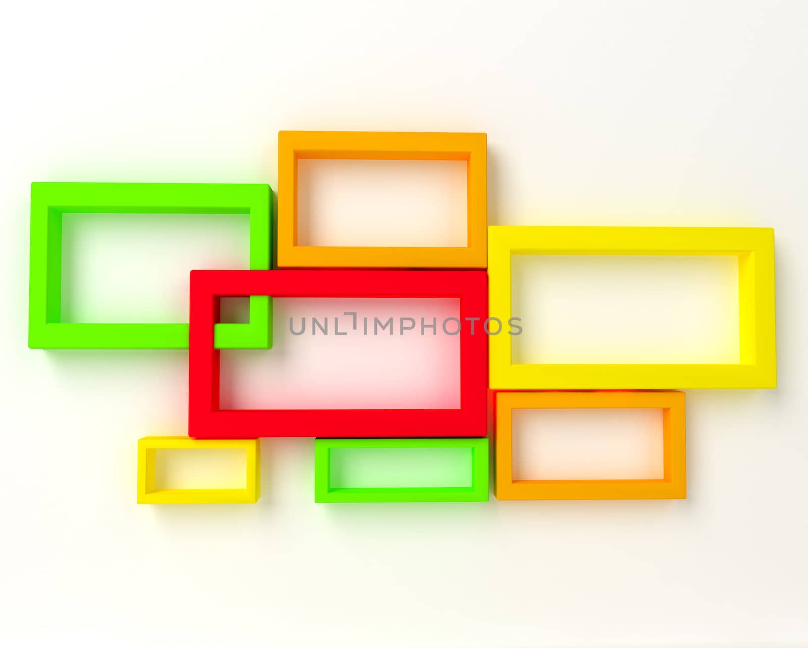 3D render of Abstract Geometrical Design on white background.