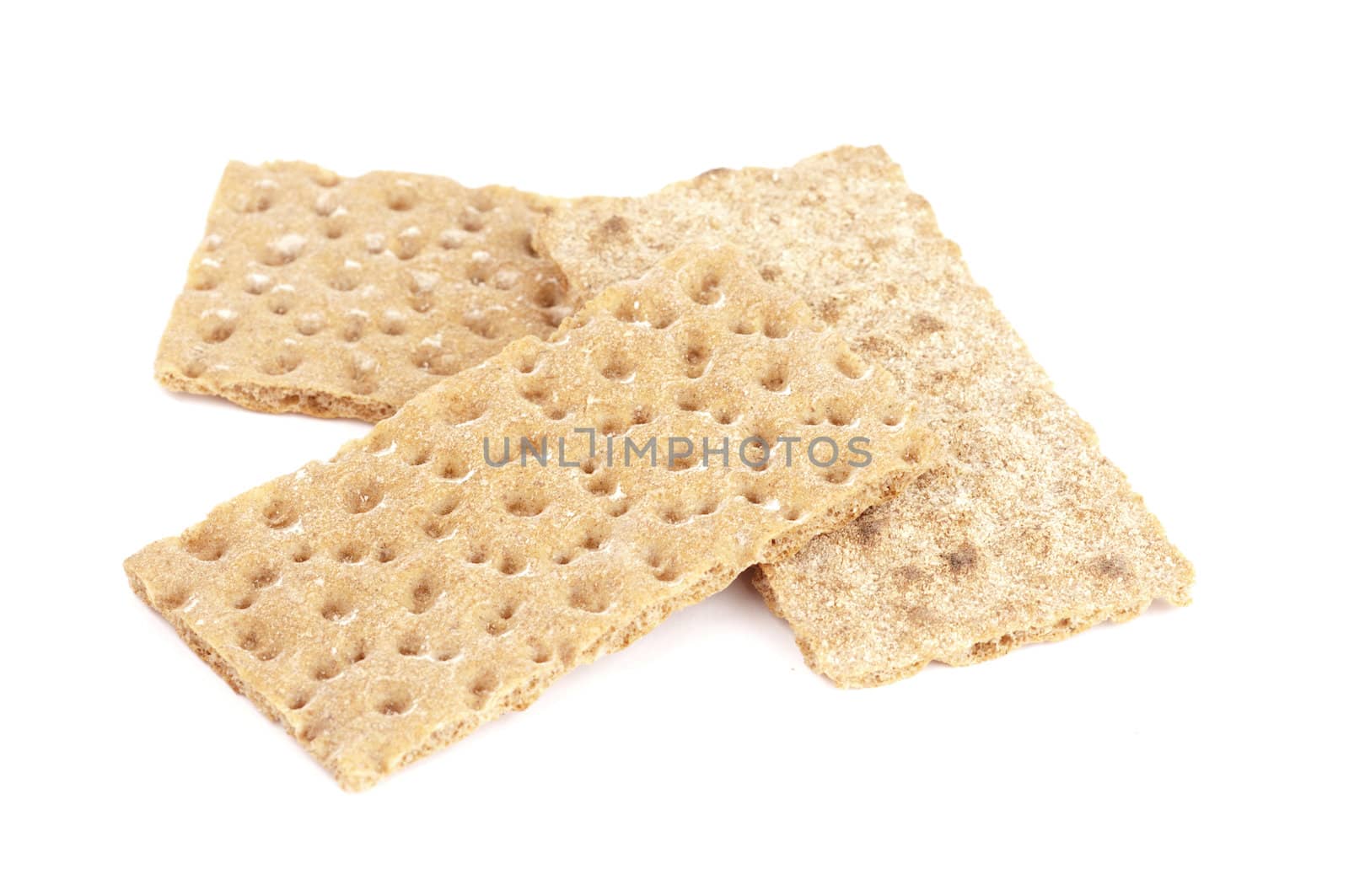 Wheat Cracker Breads Islated On White