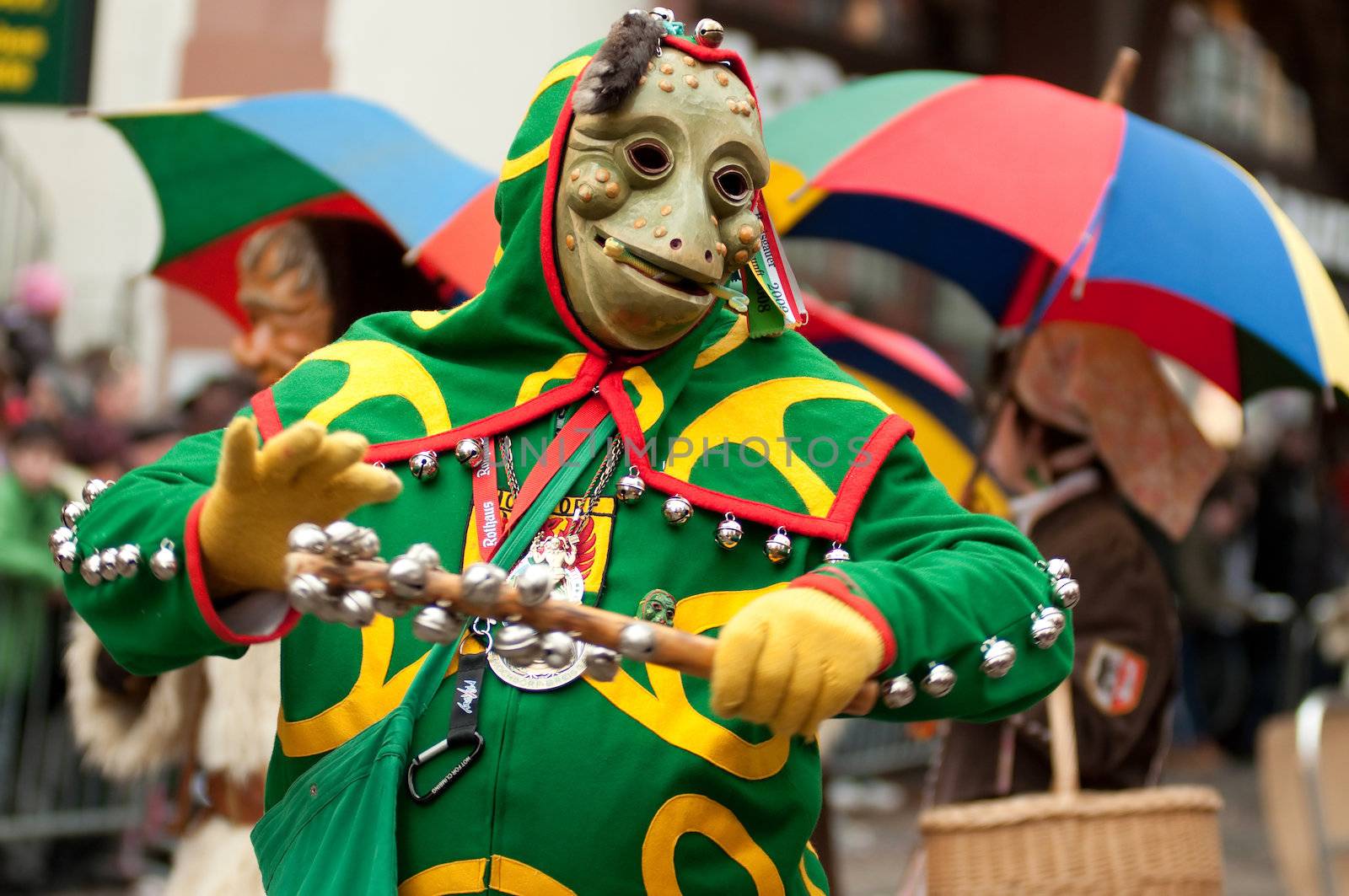 Freiburg, Germany - February 15 : Mask parade at the historical carnival on February 15, 2010 in Freiburg, Germany