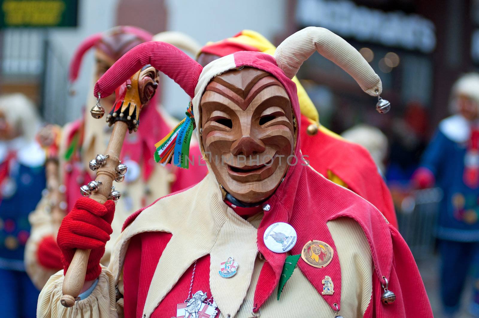 Freiburg, Germany - February 15 : Mask parade at the historical carnival on February 15, 2010 in Freiburg, Germany
